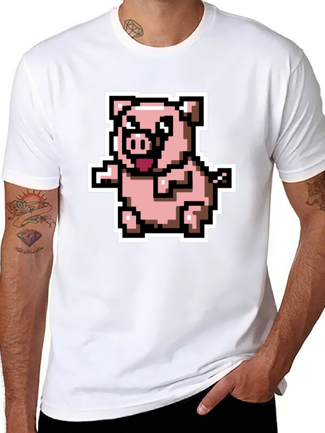Pixel Pig T-Shirt - Cute Retro Gaming Tee