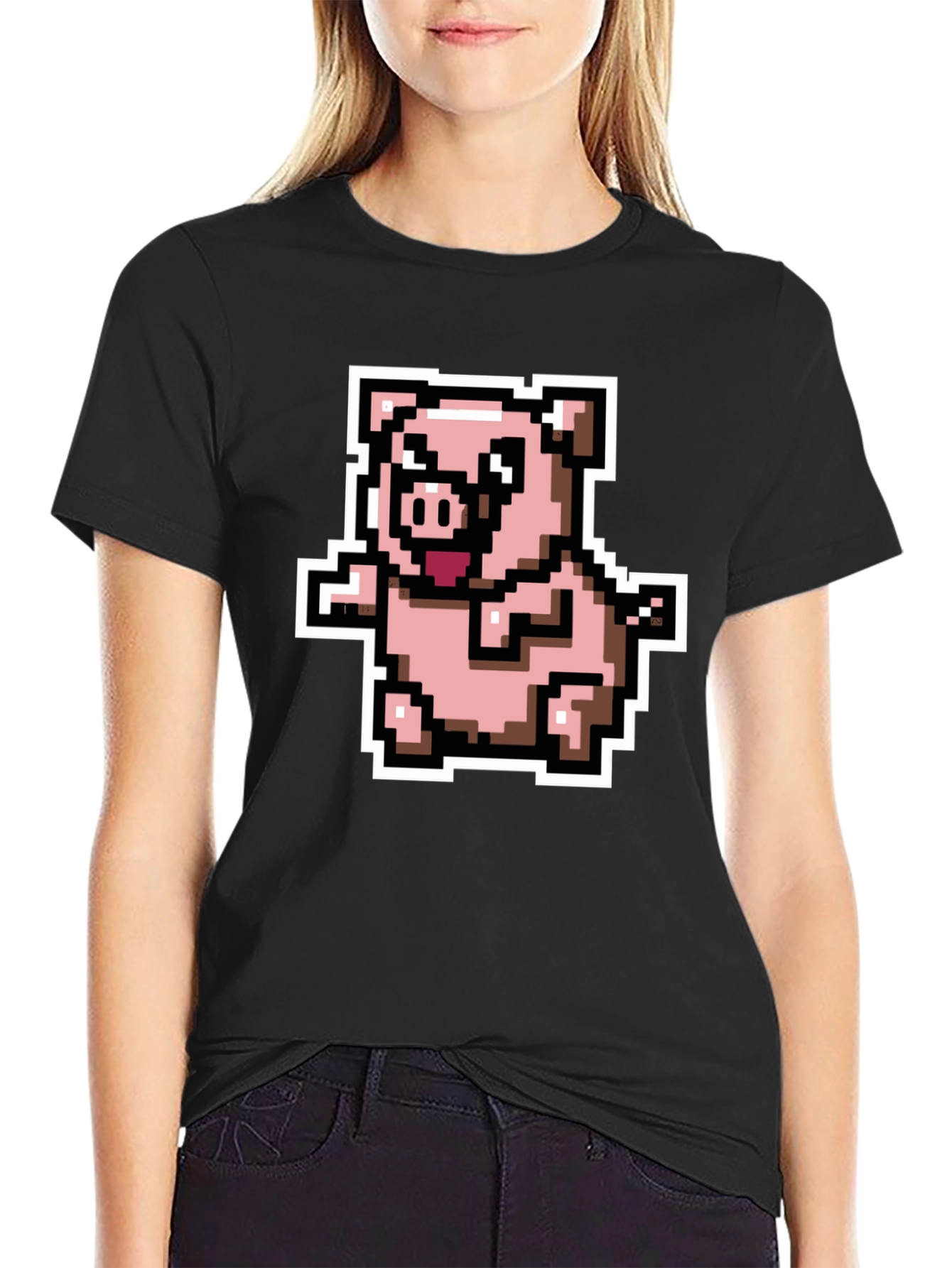 Pixel Pig T-Shirt - Cute Retro Gaming Tee