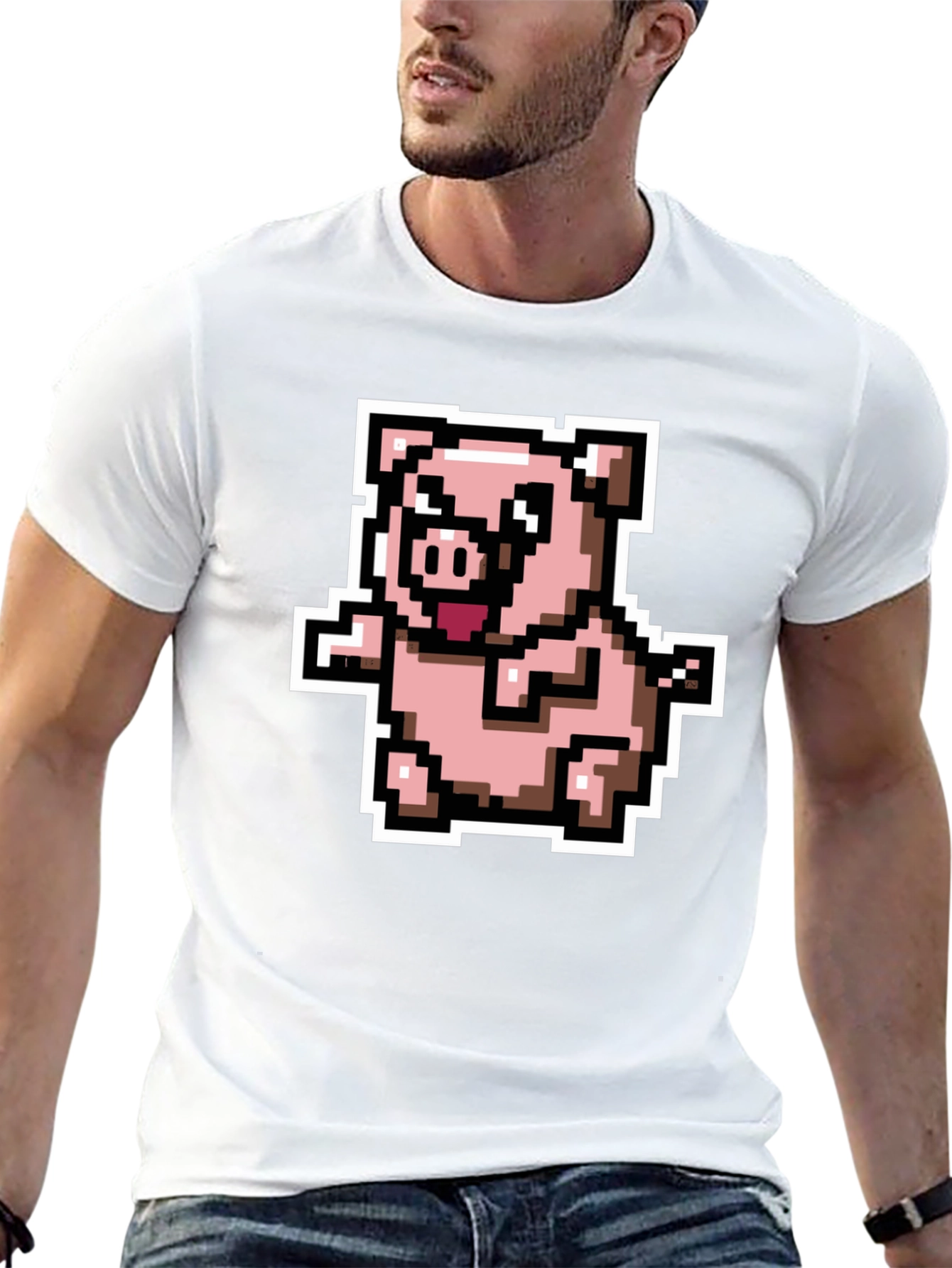 Pixel Pig T-Shirt - Cute Retro Gaming Tee