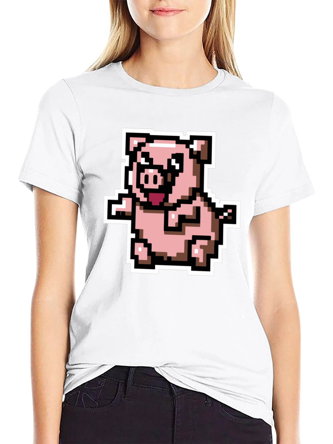 Pixel Pig T-Shirt - Cute Retro Gaming Tee