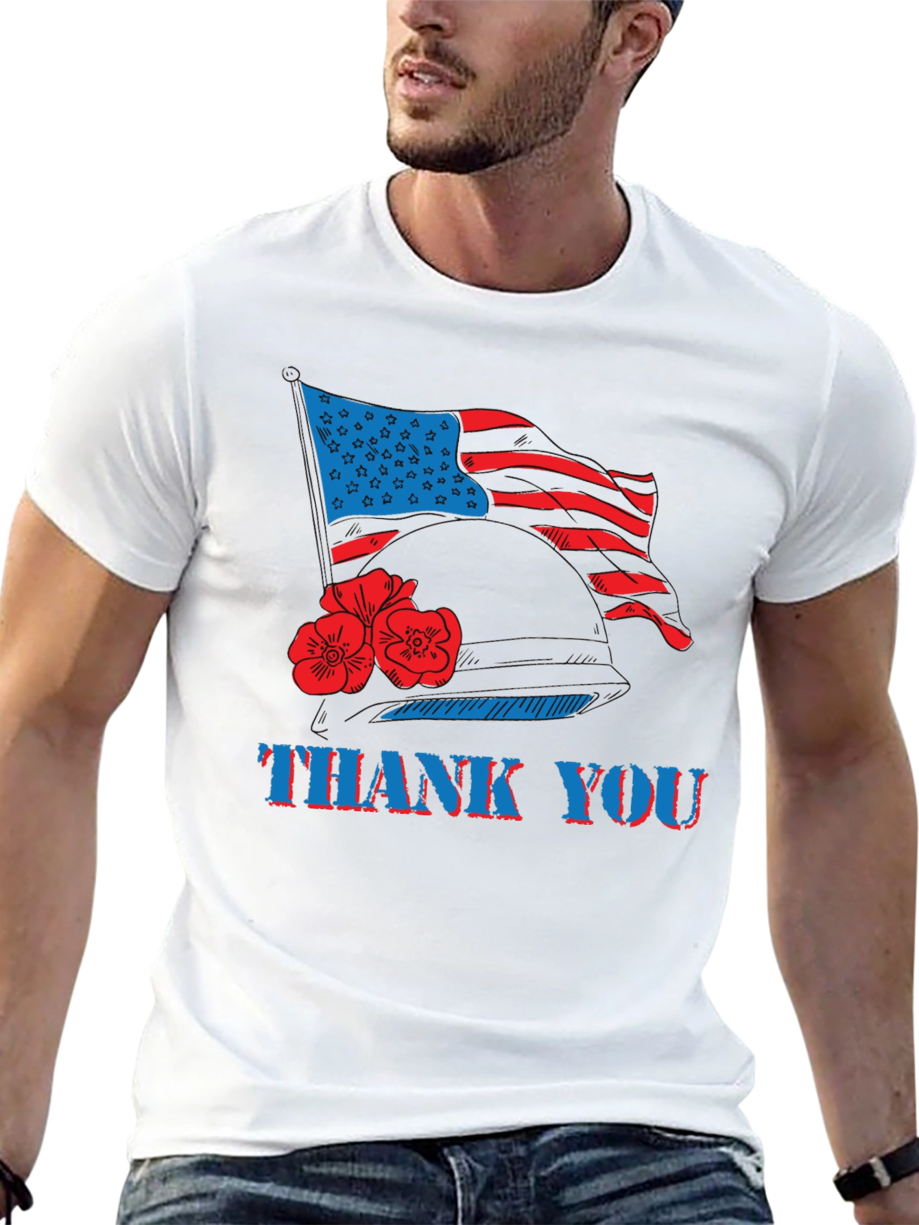 Thank You American Flag Patriotic T-Shirt