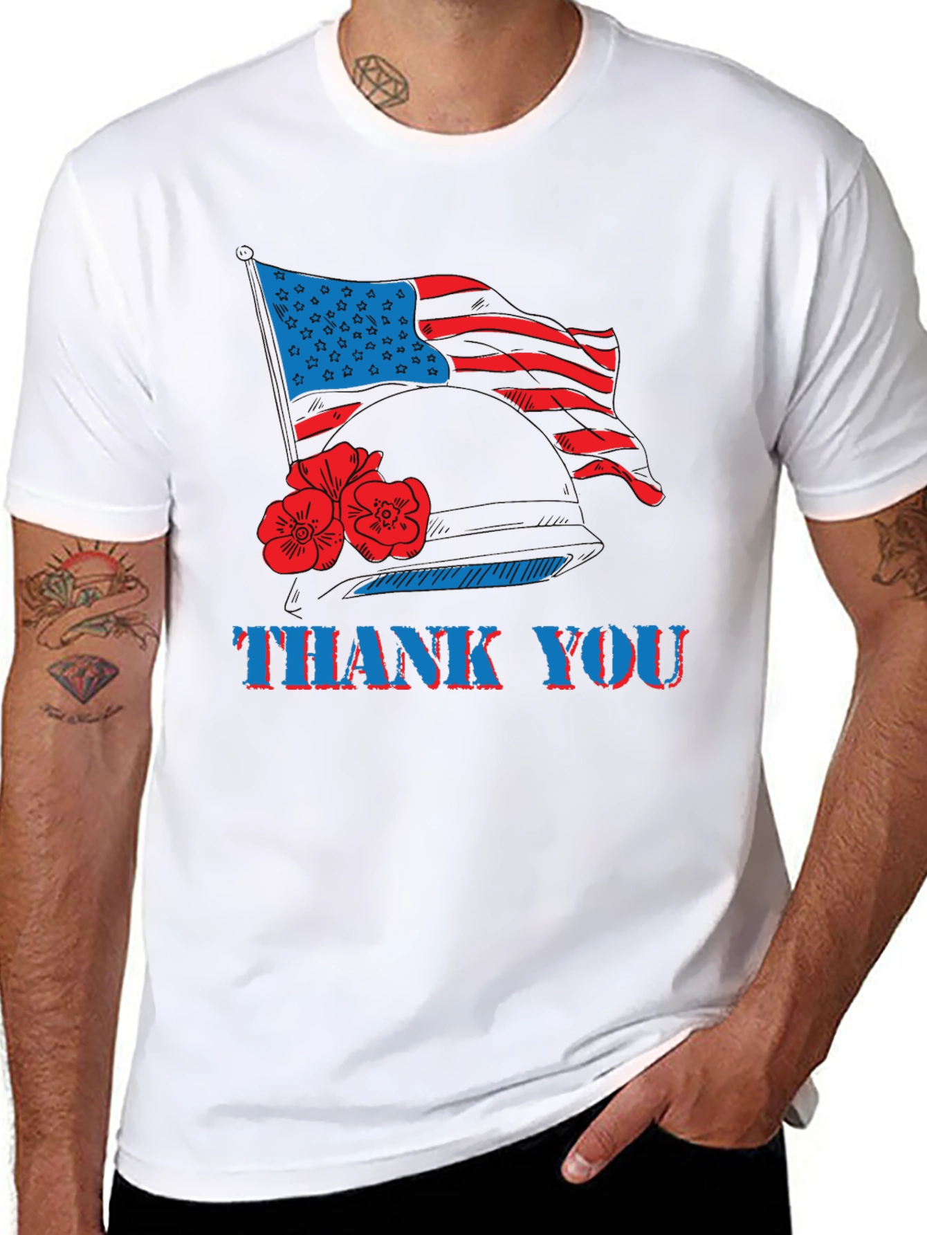 Thank You American Flag Patriotic T-Shirt