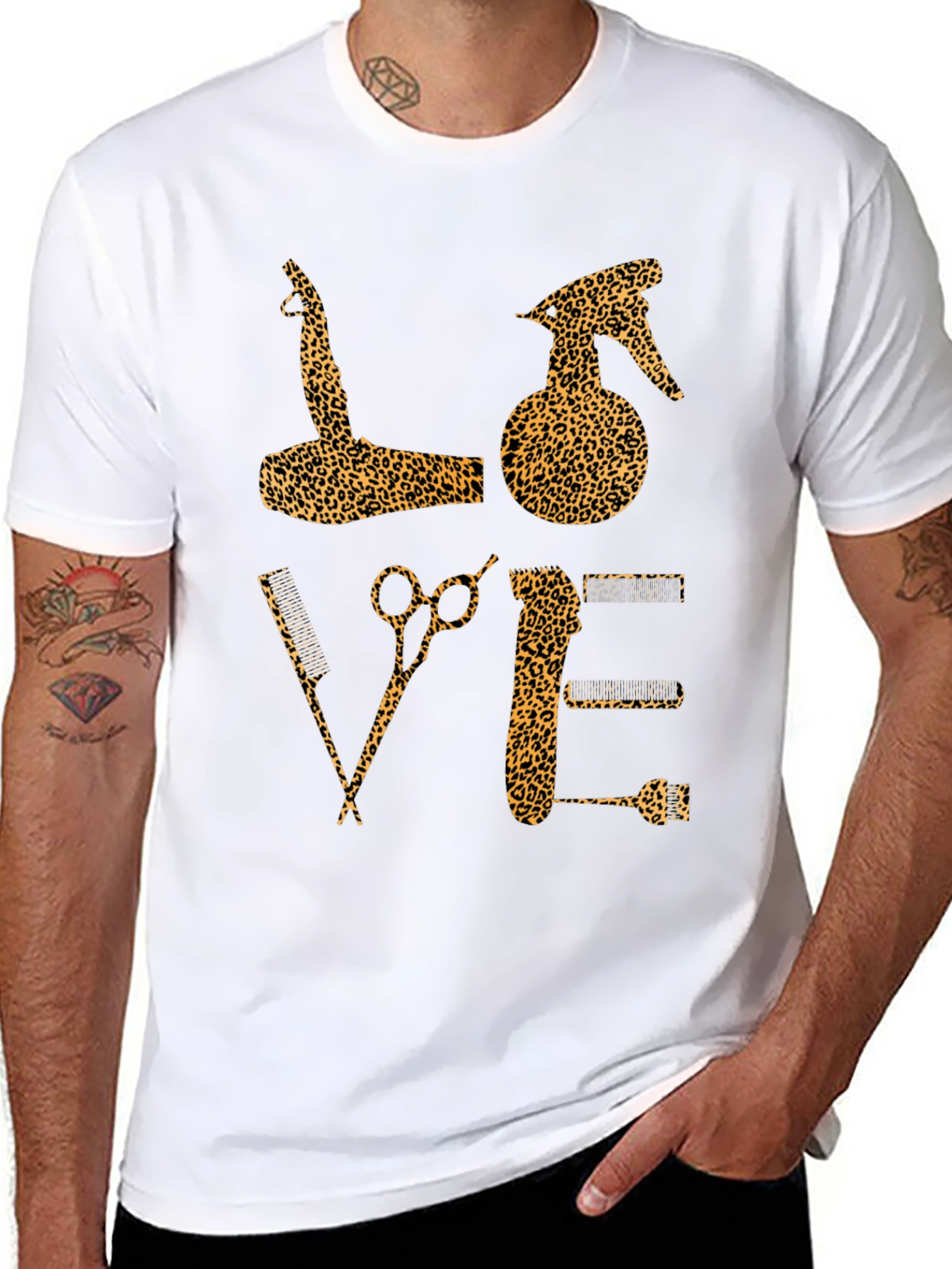Leopard Print Barber Love T-Shirt