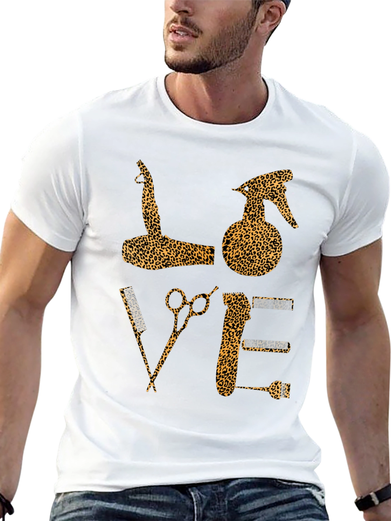 Leopard Print Barber Love T-Shirt