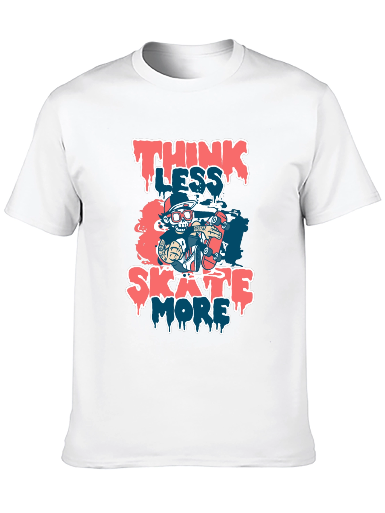 Think Less Skate More Graphic T-Shirt