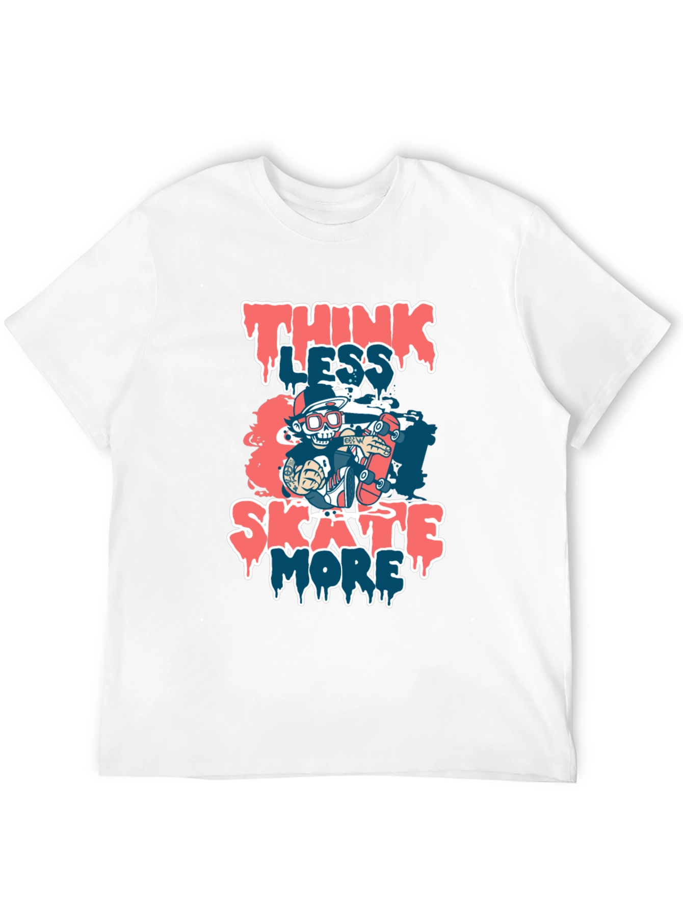 Think Less Skate More Graphic T-Shirt