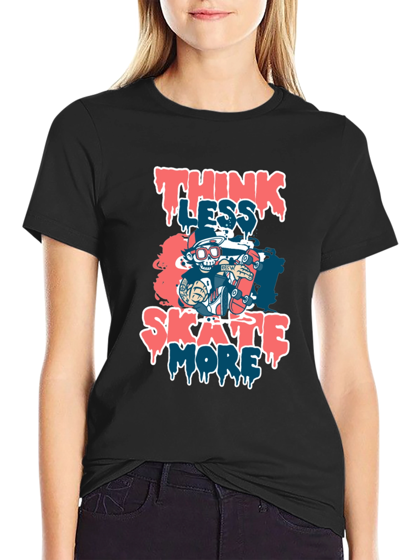 Think Less Skate More Graphic T-Shirt