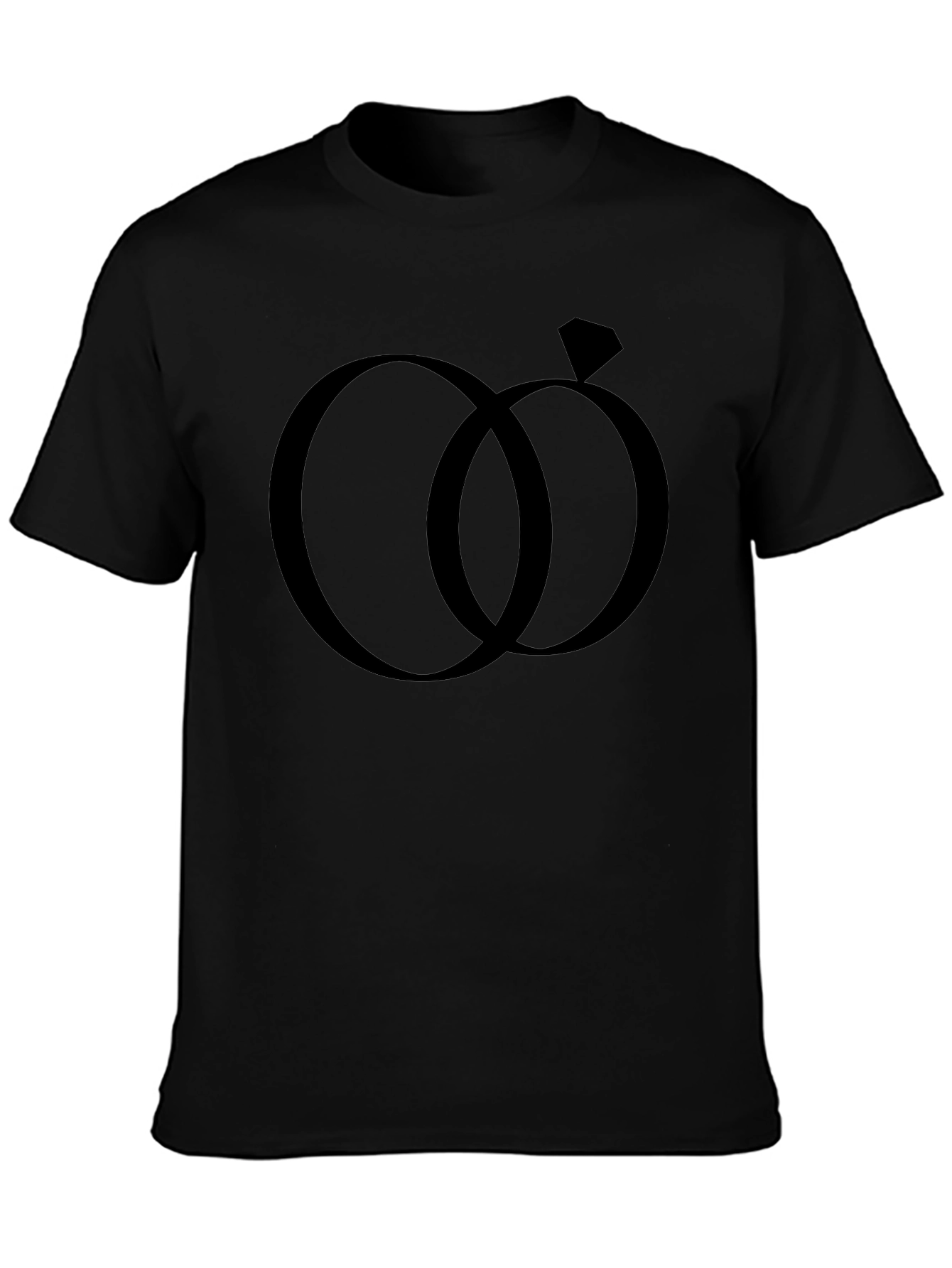 Wedding Rings Graphic Tee - Black Cotton Casual Shirt