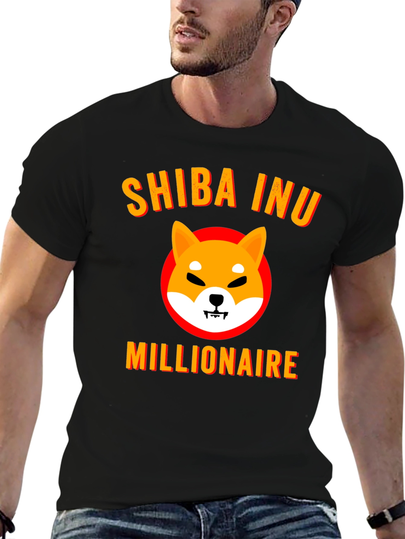 Shiba Inu Millionaire Graphic Tee - Black