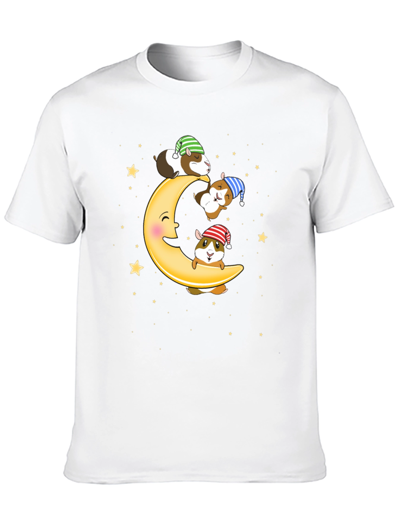 Guinea Pig Moon T-Shirt - Sleepy Celestial Design