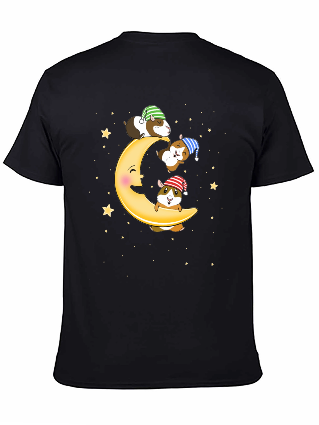 Guinea Pig Moon T-Shirt - Sleepy Celestial Design