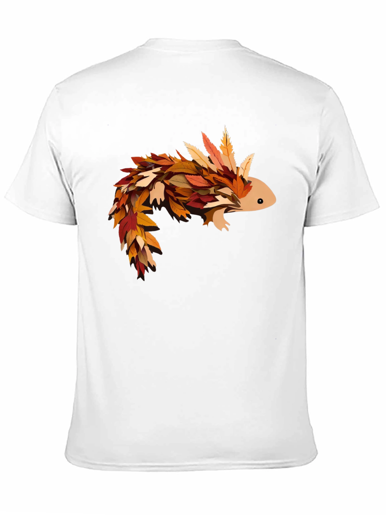 Autumn Axolotl T-Shirt - Fall Leaves Design