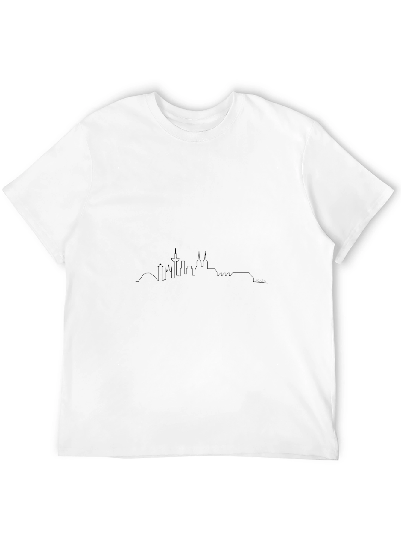 Cologne Skyline Mens Black T-Shirt - Cityscape Tee