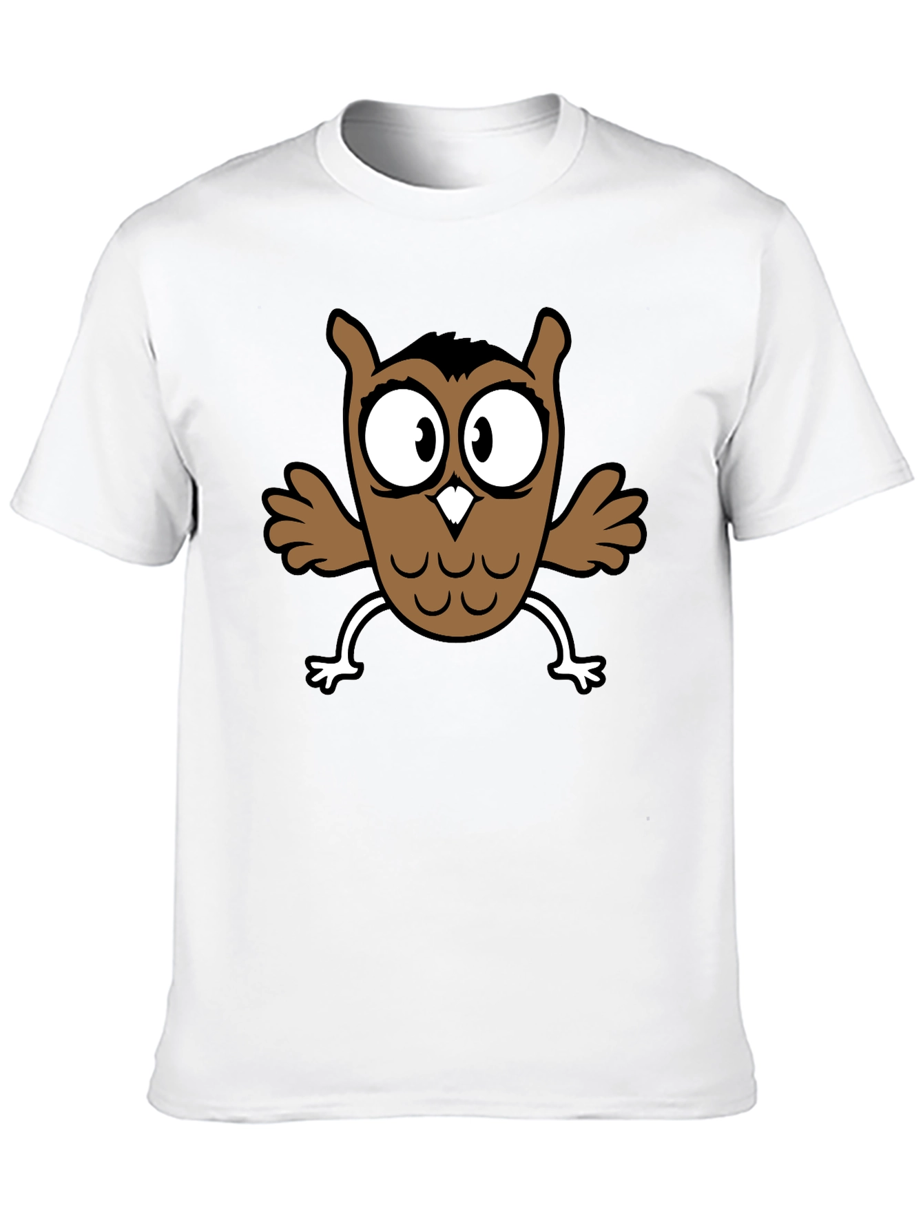 Cartoon Owl Graphic Black T-Shirt