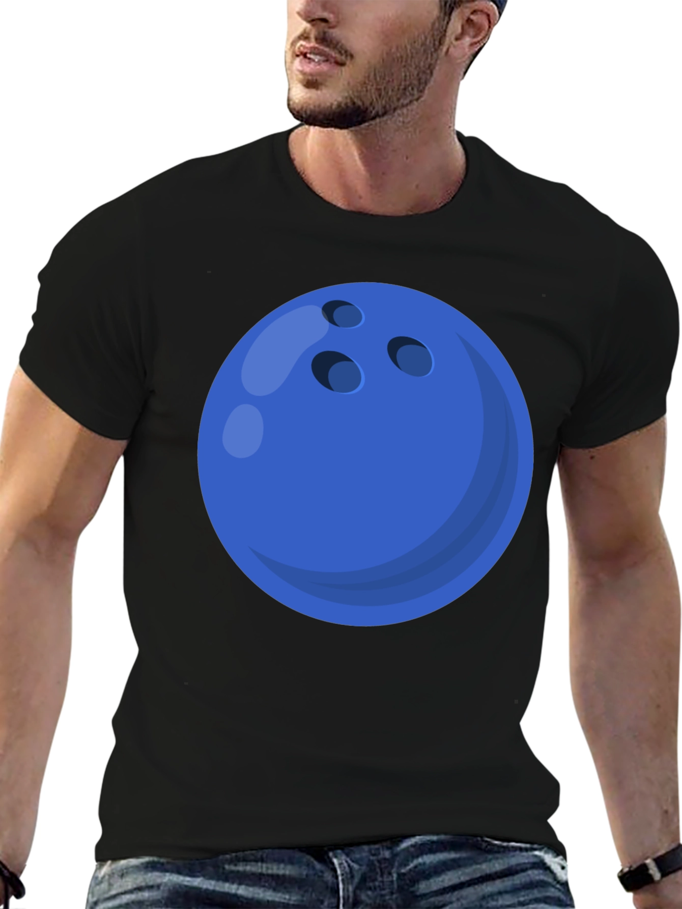 Bowling Ball Graphic Tee - Black Cotton T-Shirt