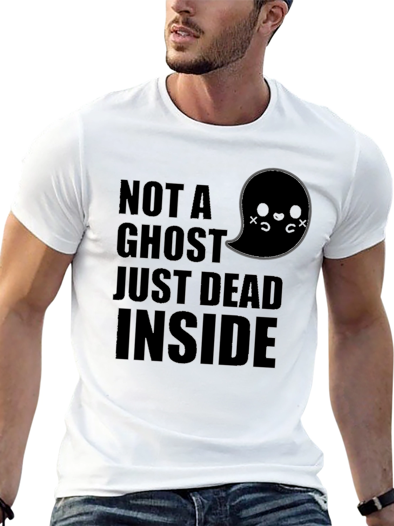 Not A Ghost Dead Inside Funny Graphic Tee