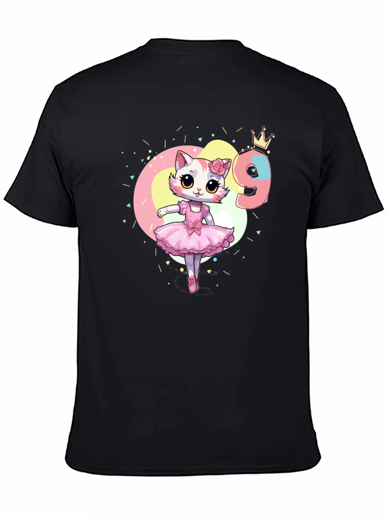 Cute Cat Ballerina 9th Birthday T-Shirt