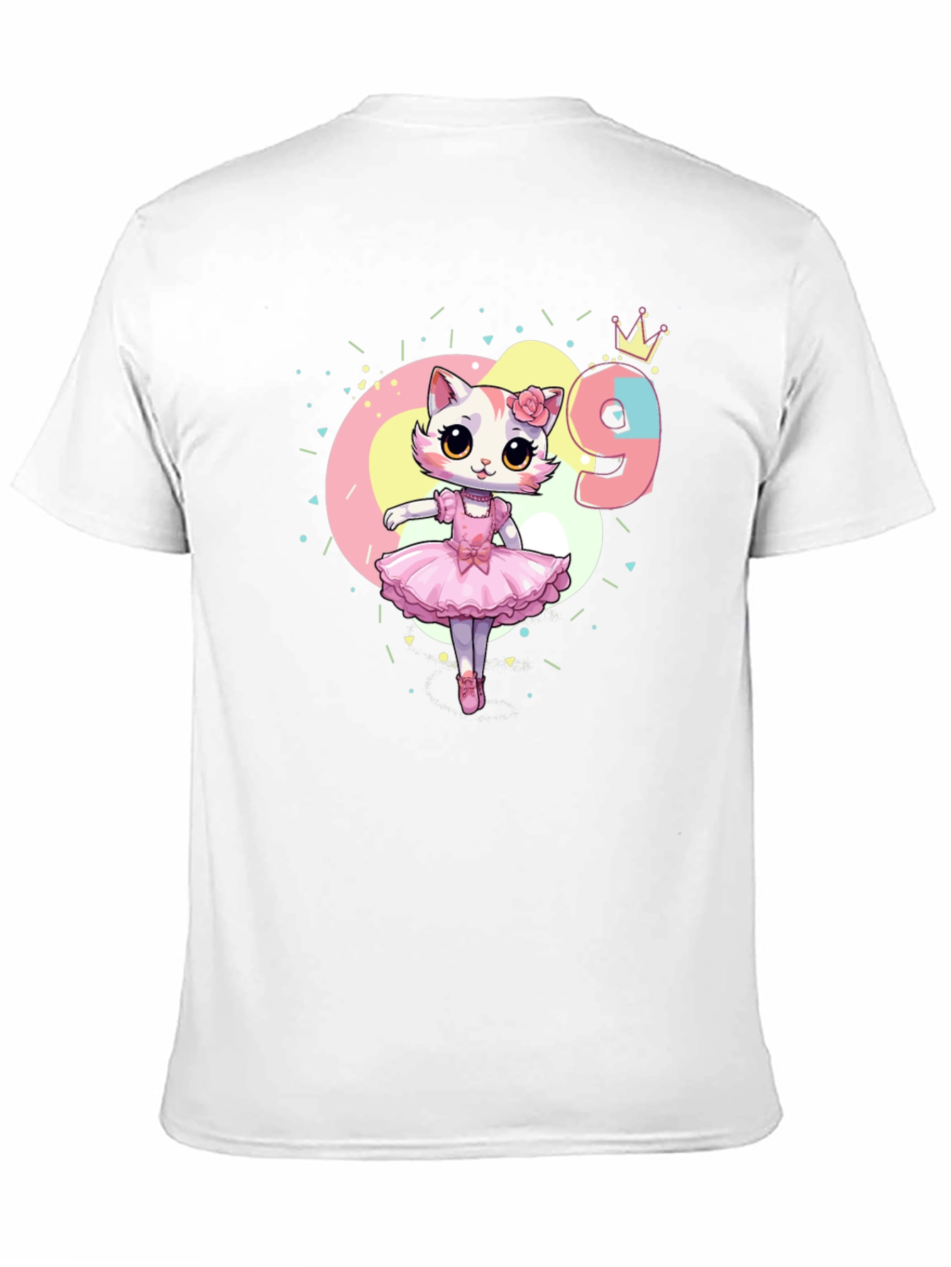 Cute Cat Ballerina 9th Birthday T-Shirt