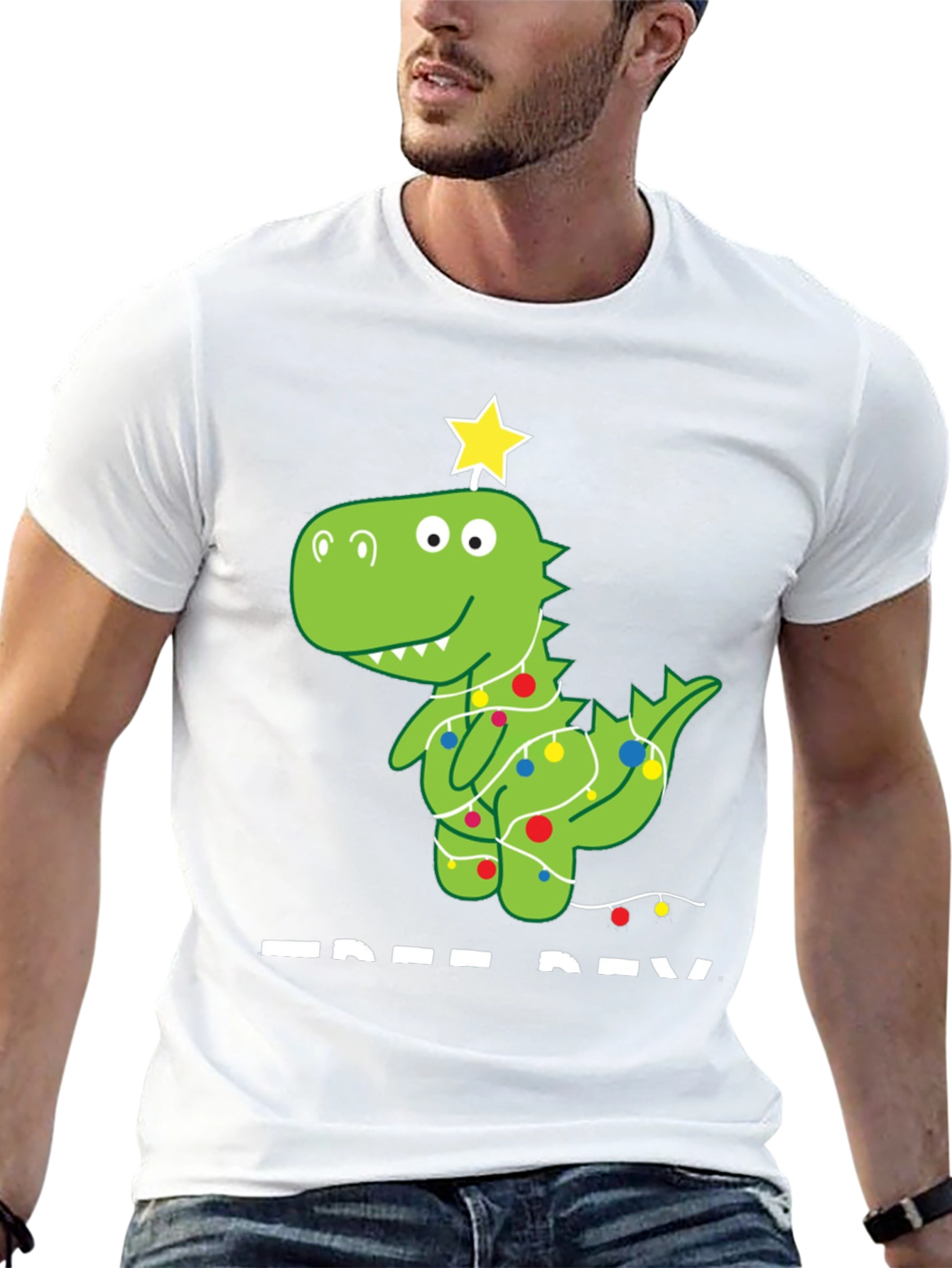 Festive Dino Tee - Christmas Dinosaur T-Shirt