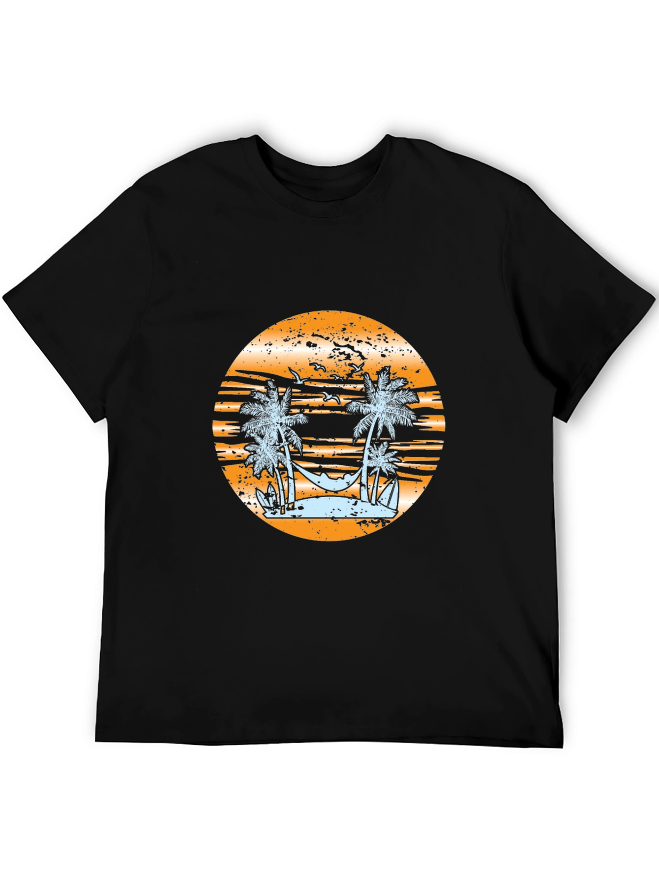 Tropical Beach Graphic Tee - Relaxed Vibe