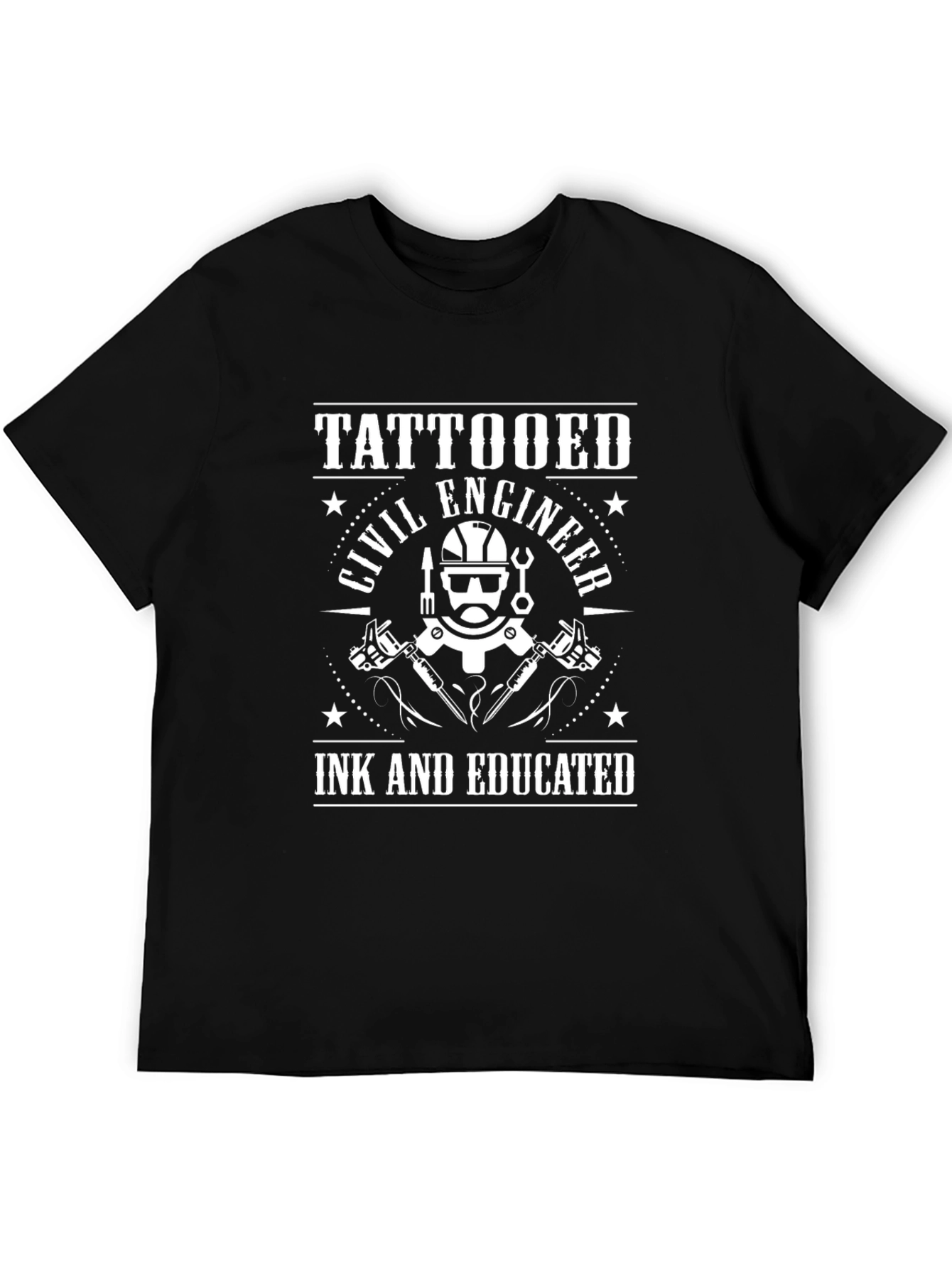 Tattooed Civil Engineer Black T-Shirt