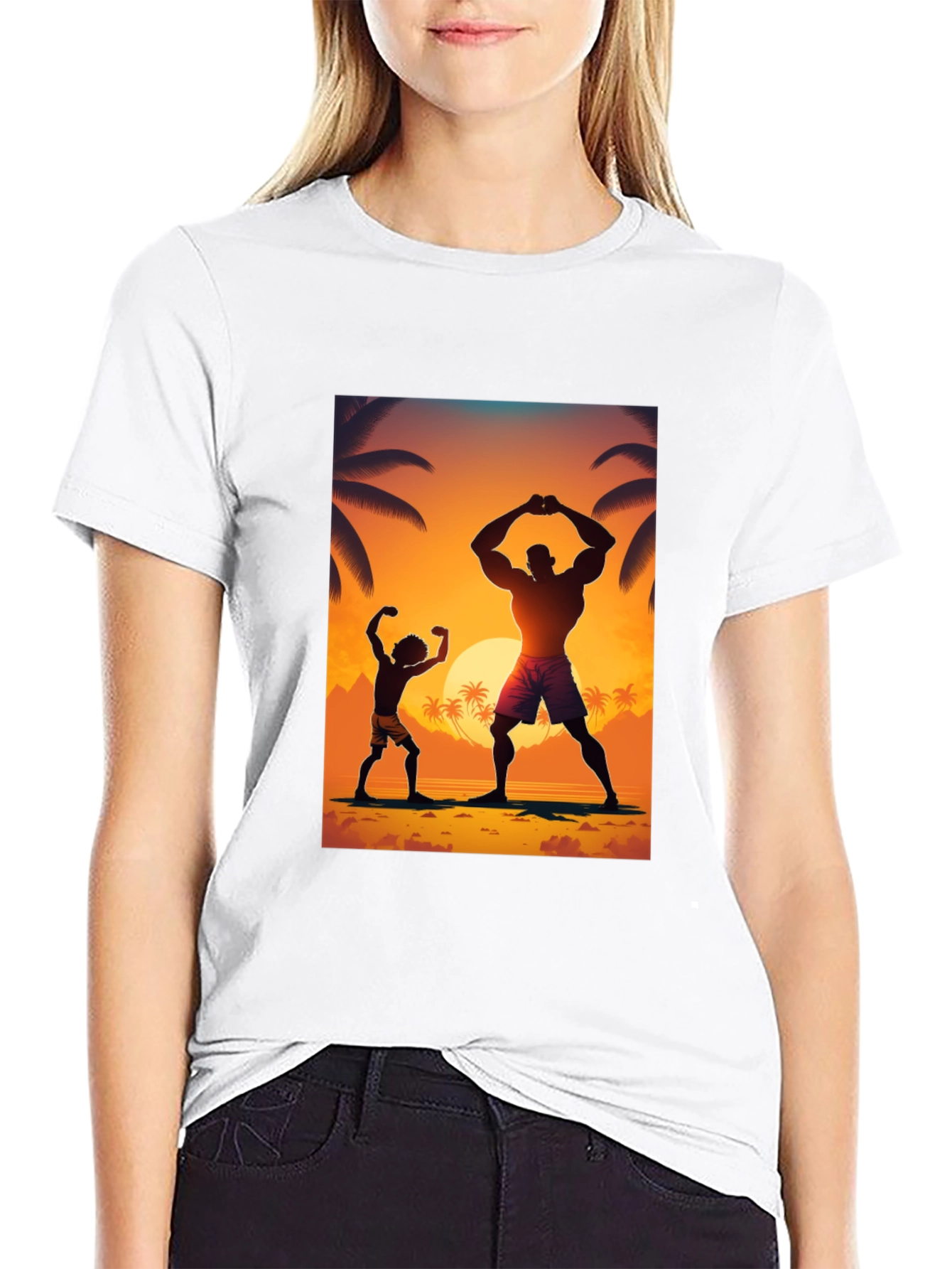 Sunset Bodybuilding Graphic T-Shirt