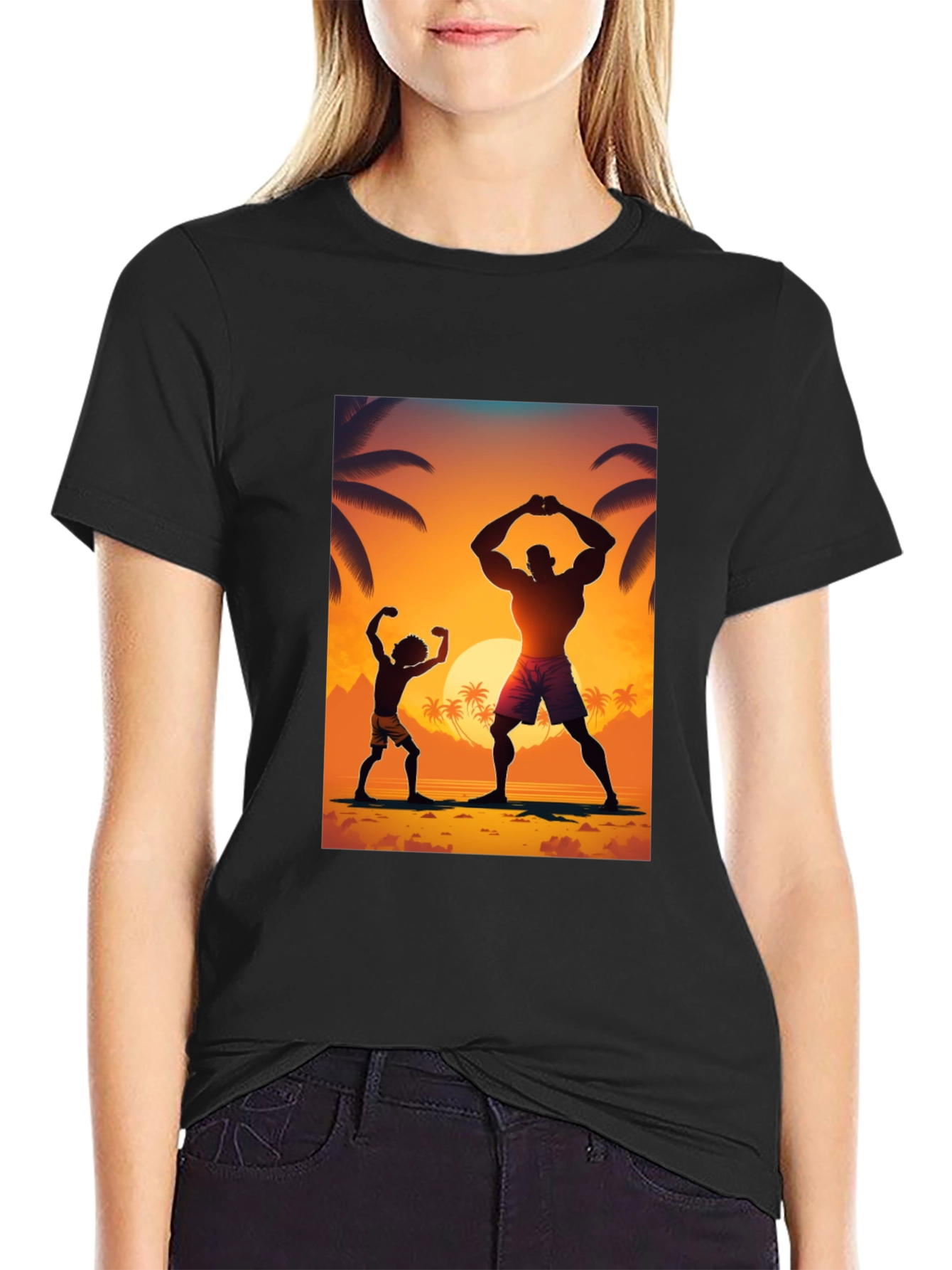 Sunset Bodybuilding Graphic T-Shirt