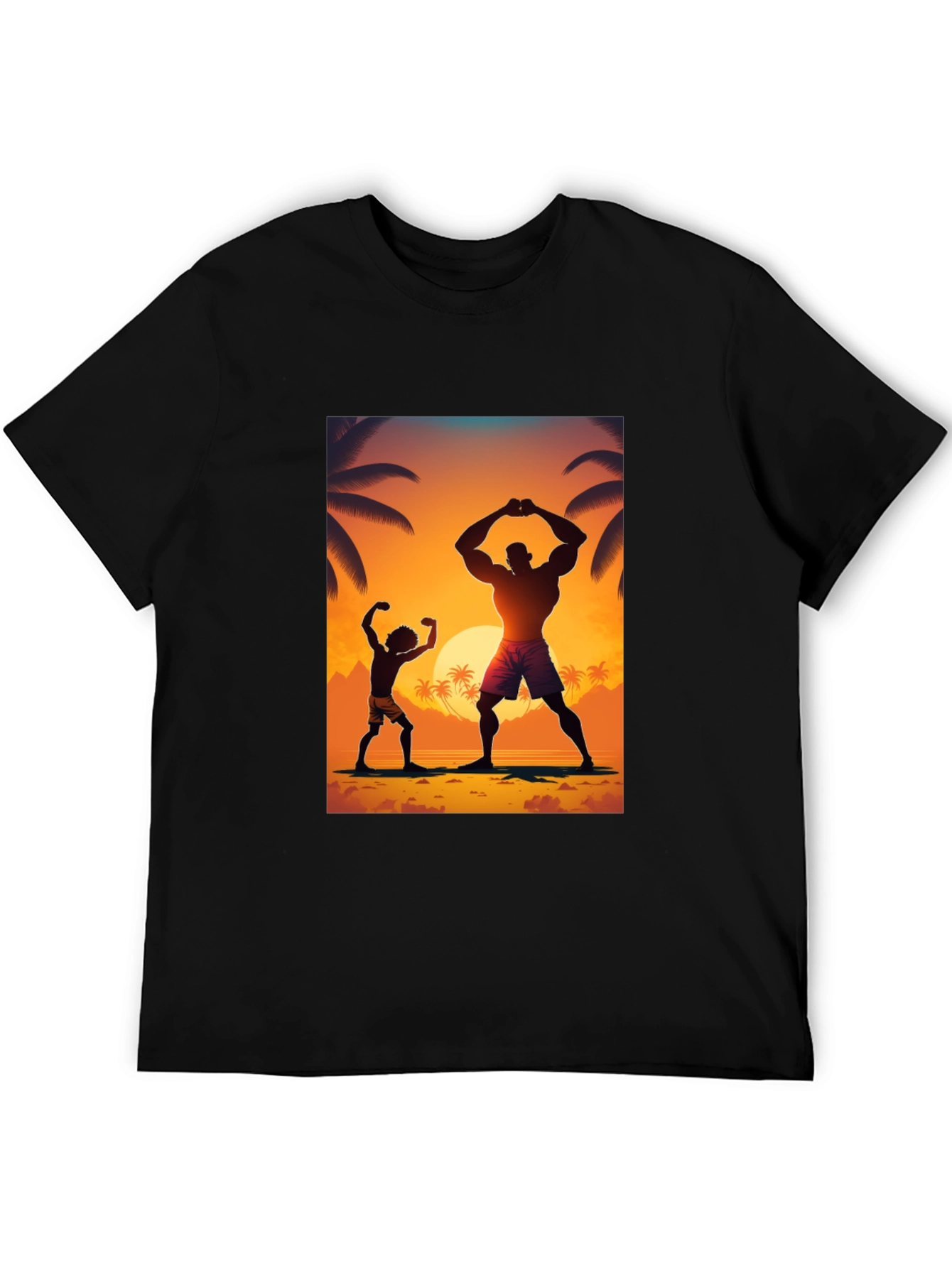 Sunset Bodybuilding Graphic T-Shirt