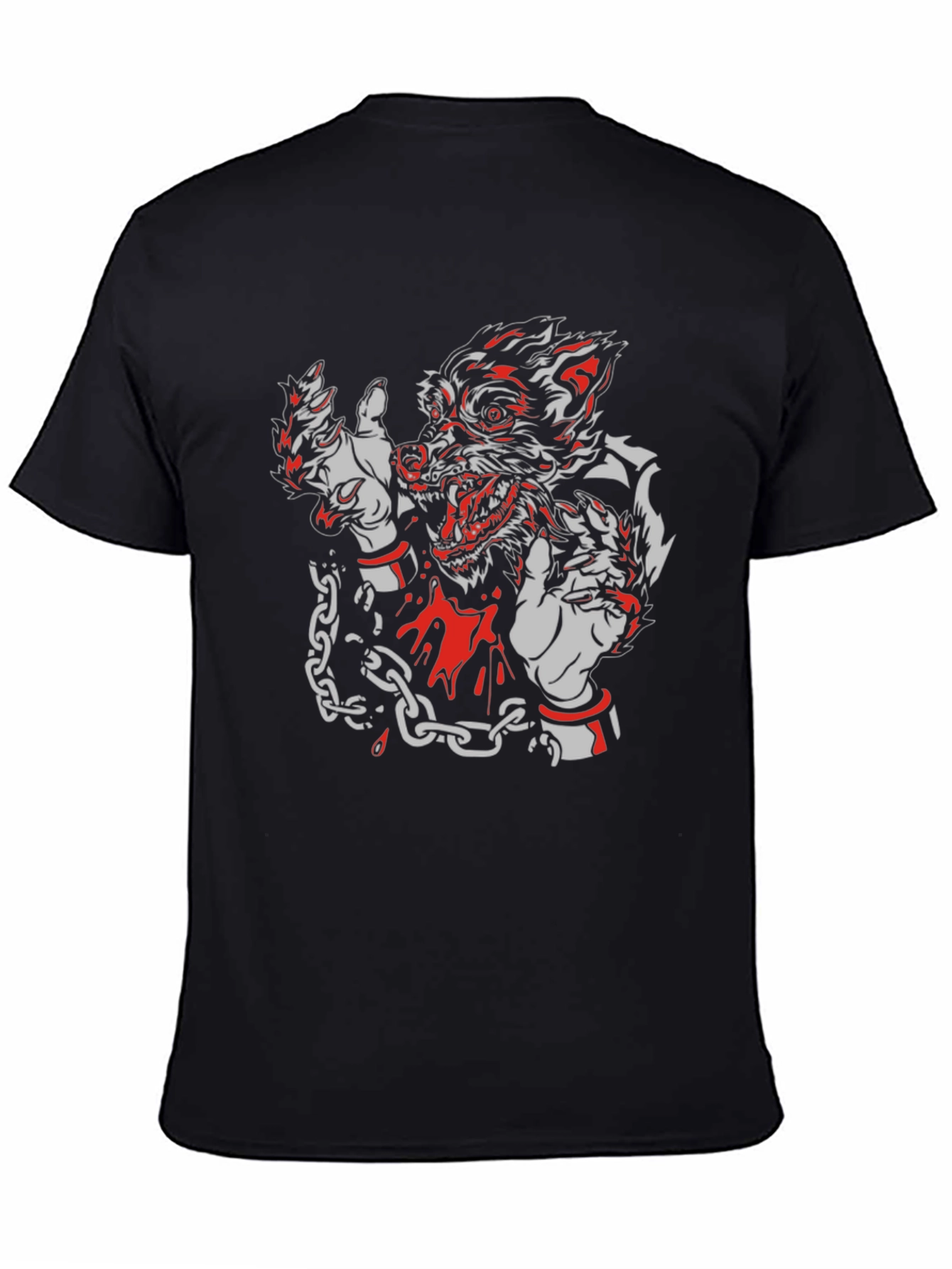 Wolf Graphic T-Shirt - Mens Black Tee