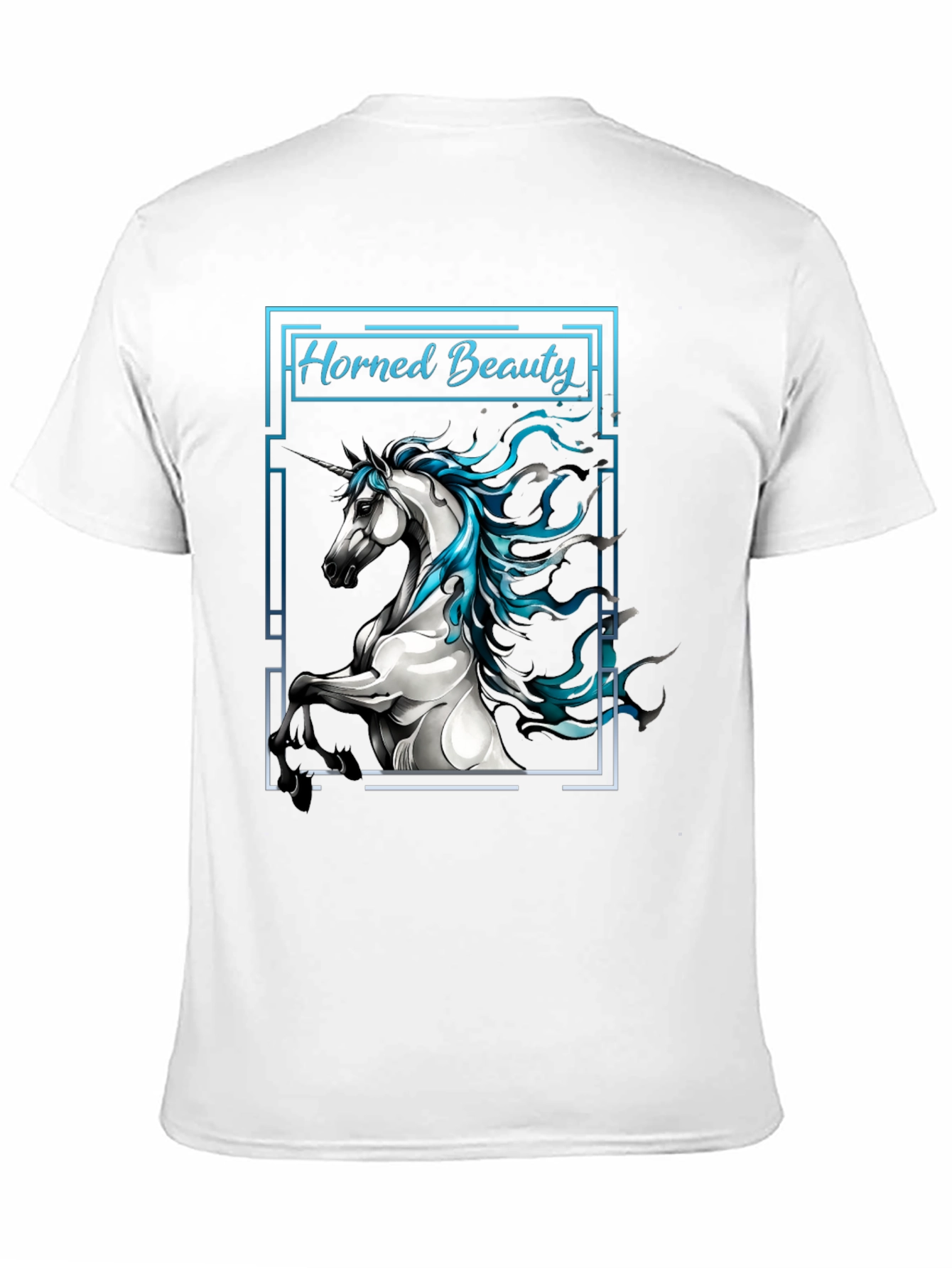 Horned Beauty Graphic Tee - Black Cotton