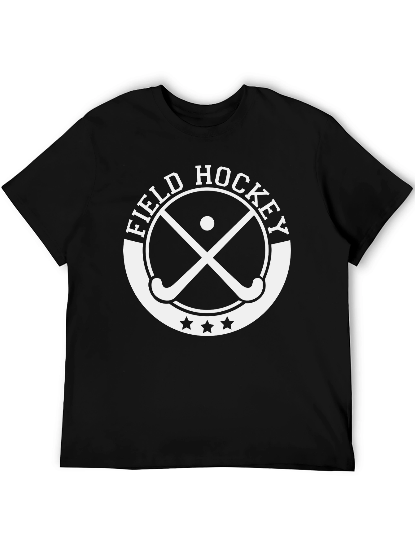 Field Hockey Graphic Tee - Black Cotton T-Shirt