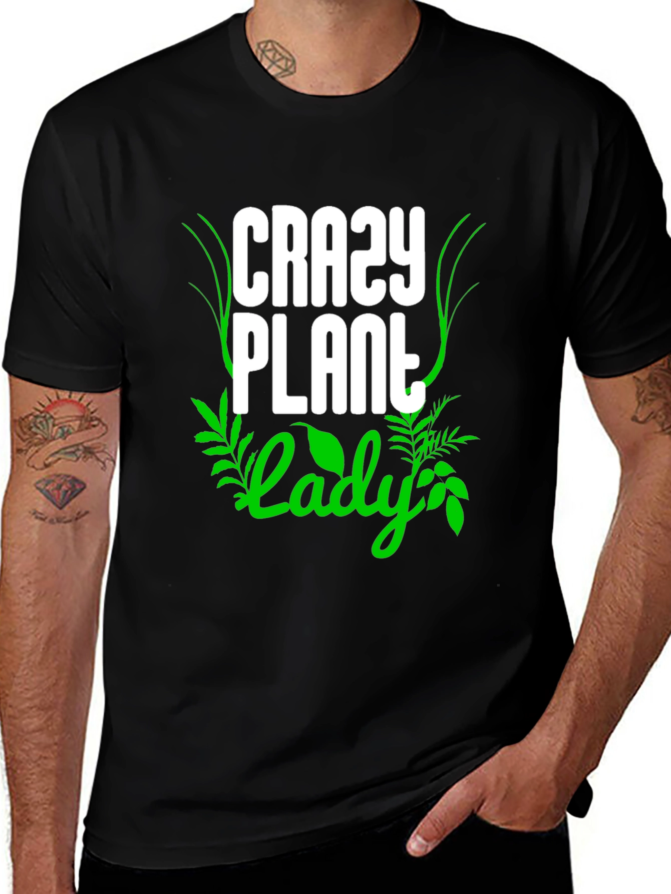 Crazy Plant Lady T-Shirt - Black Cotton Tee