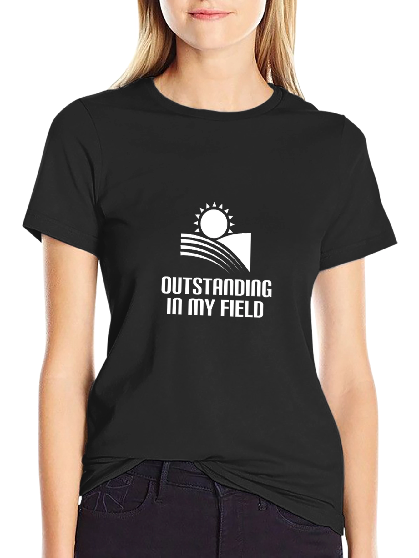 Outstanding in My Field Black Graphic Tee