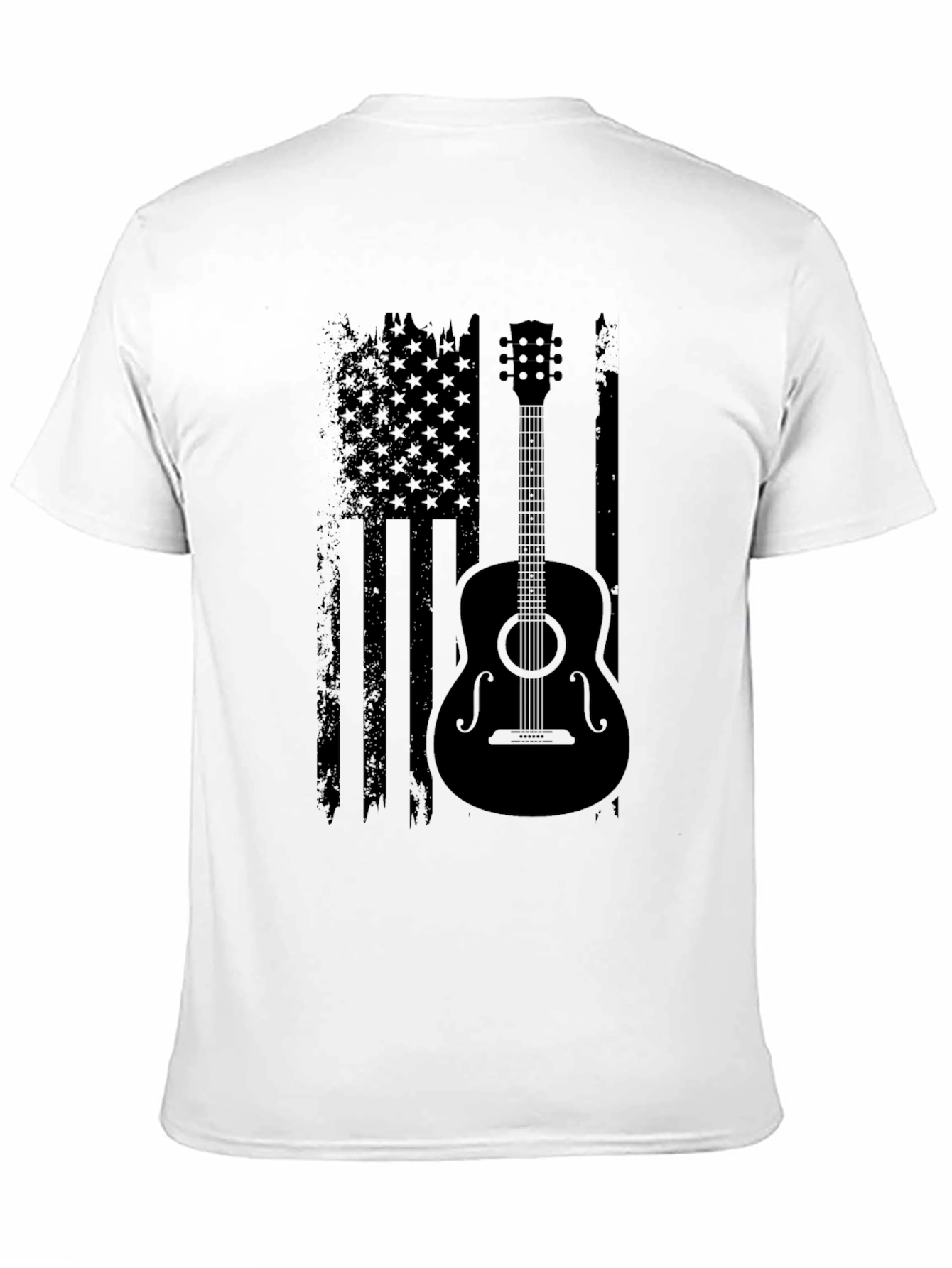 American Flag Guitar T-Shirt - Black