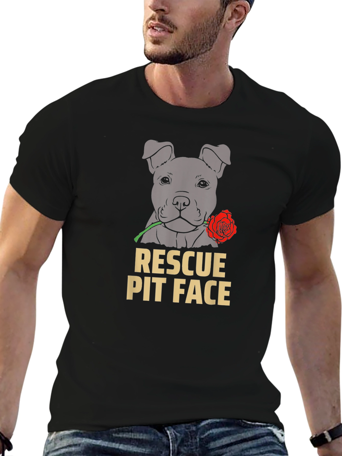 Rescue Pit Face Graphic Tee - Unisex Black T-Shirt