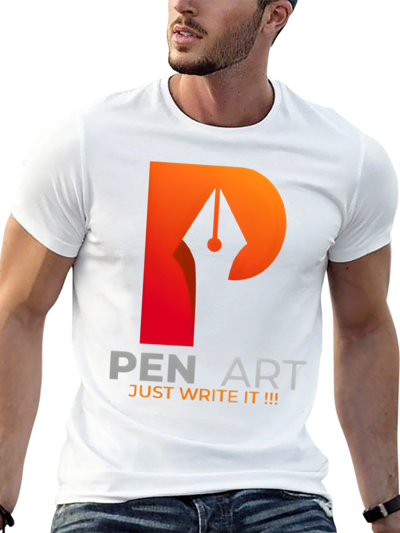 Pen Art Graphic T-Shirt - Just Write It!