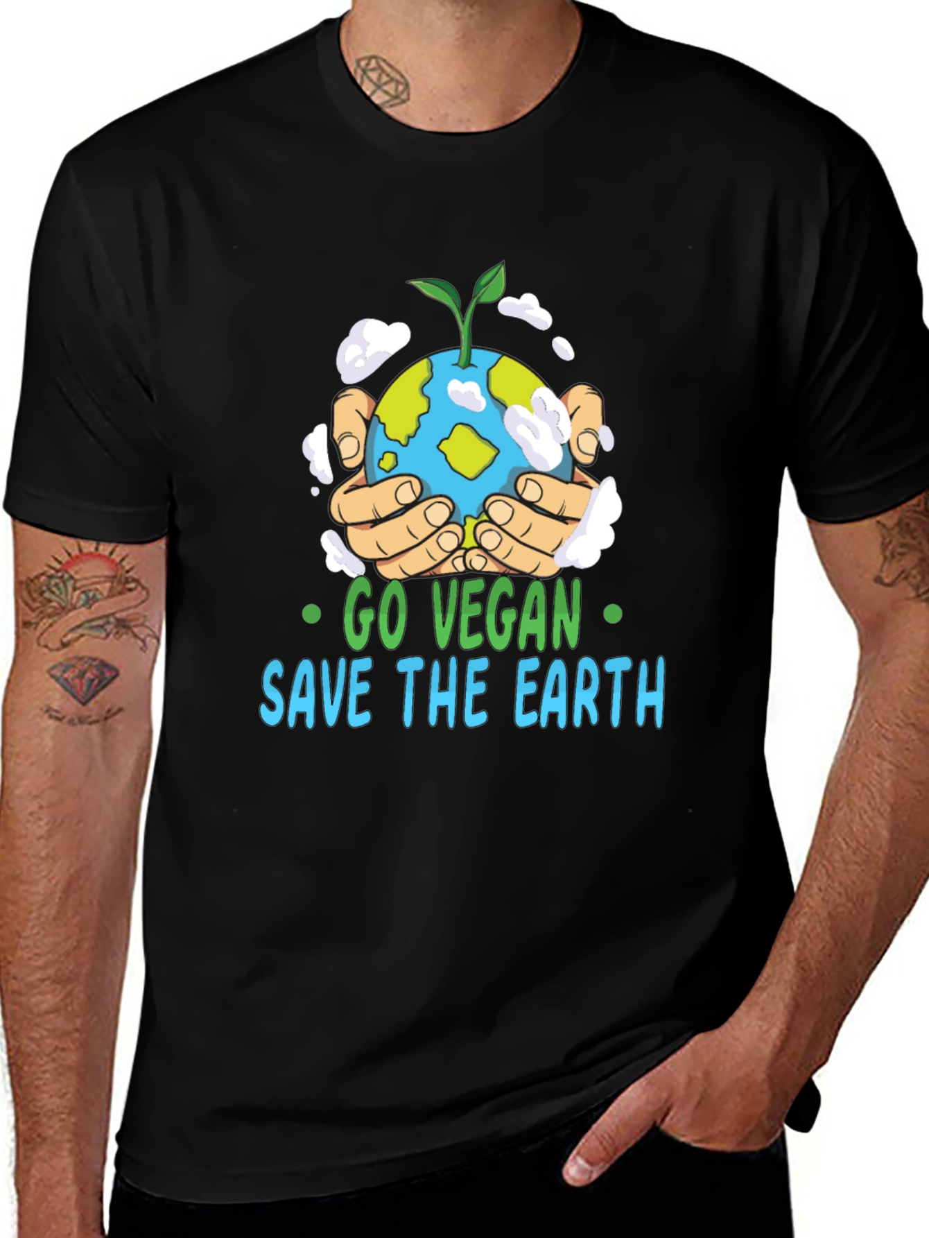 Go Vegan Save the Earth Graphic T-Shirt