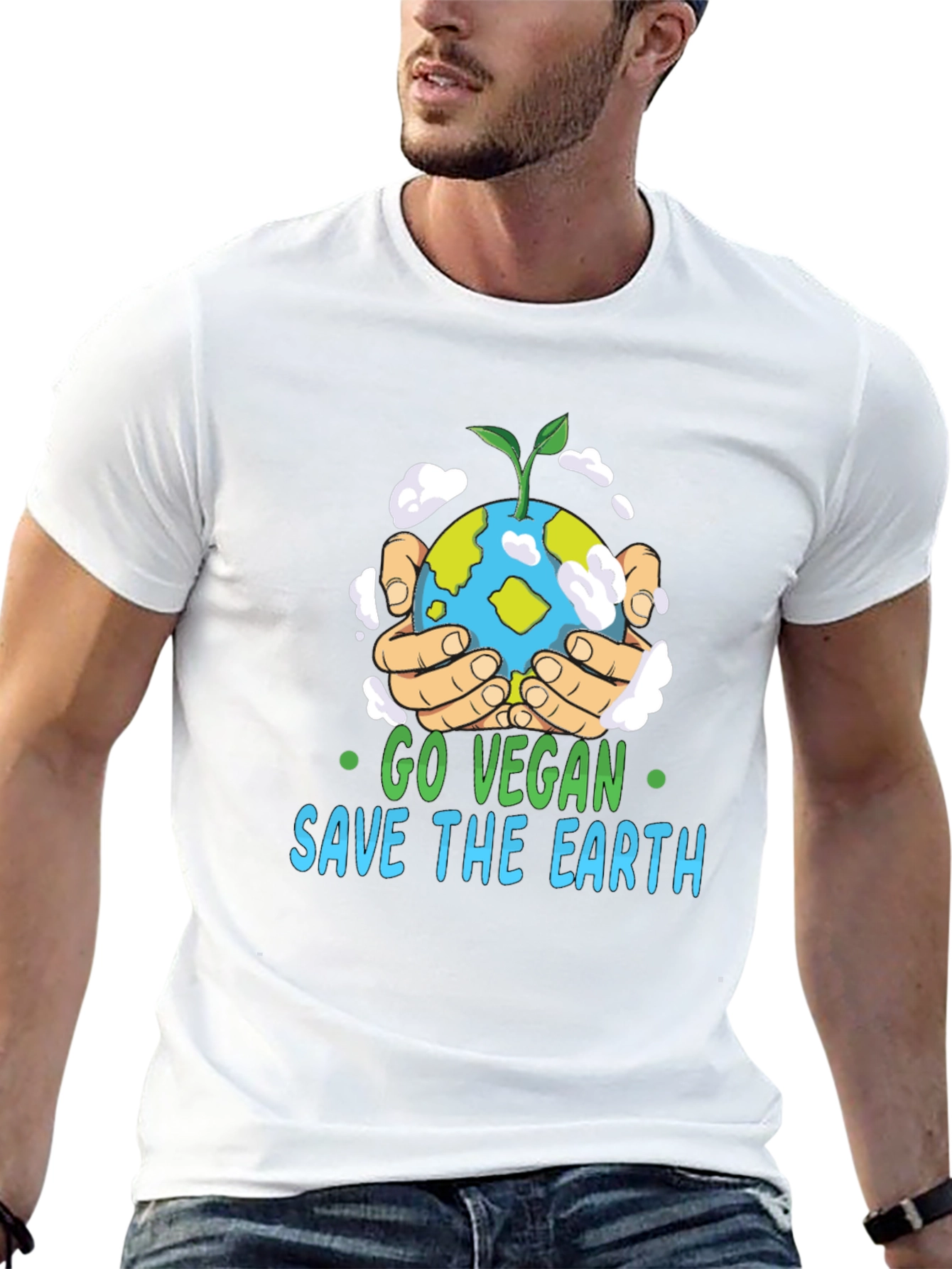 Go Vegan Save the Earth Graphic T-Shirt
