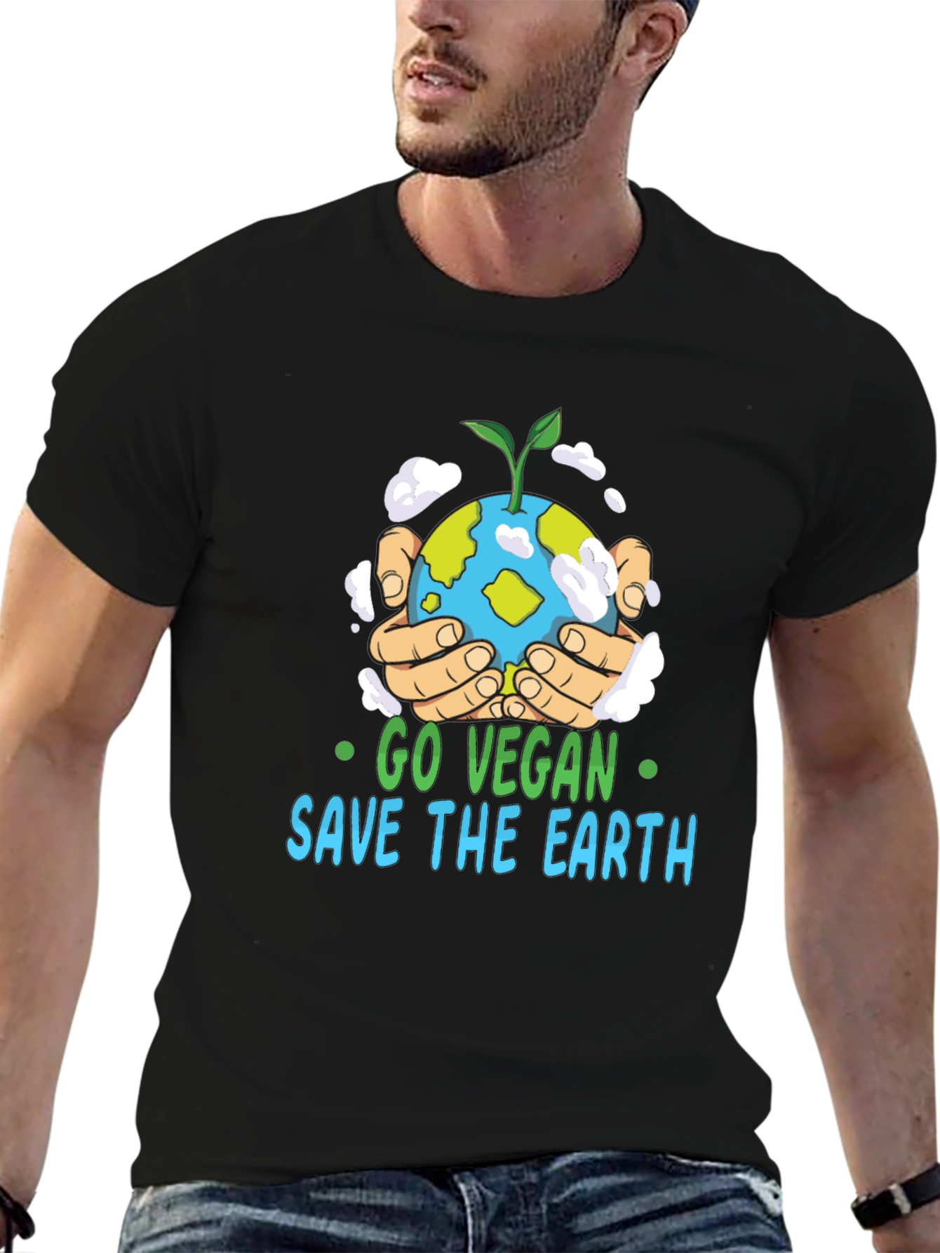 Go Vegan Save the Earth Graphic T-Shirt