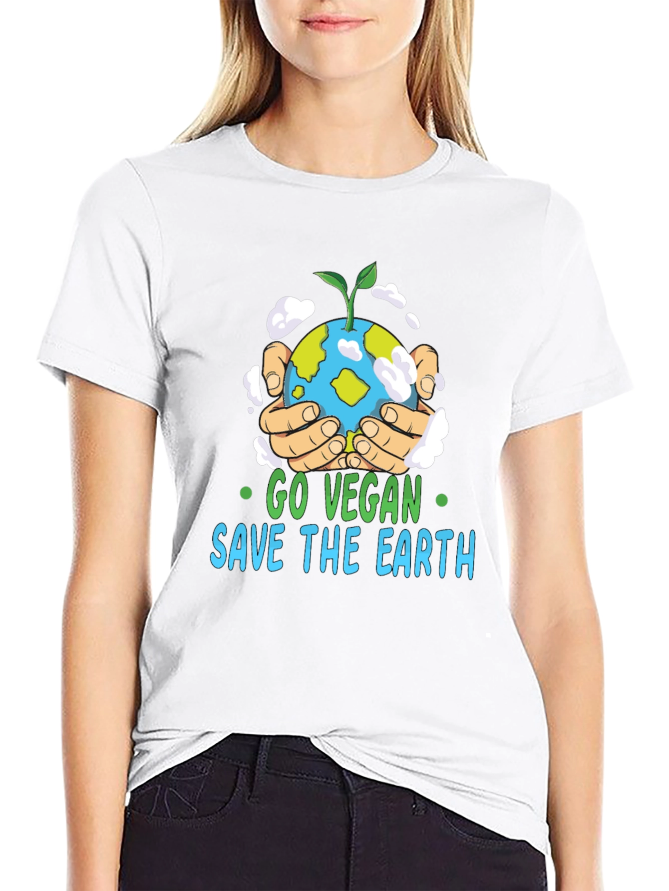 Go Vegan Save the Earth Graphic T-Shirt