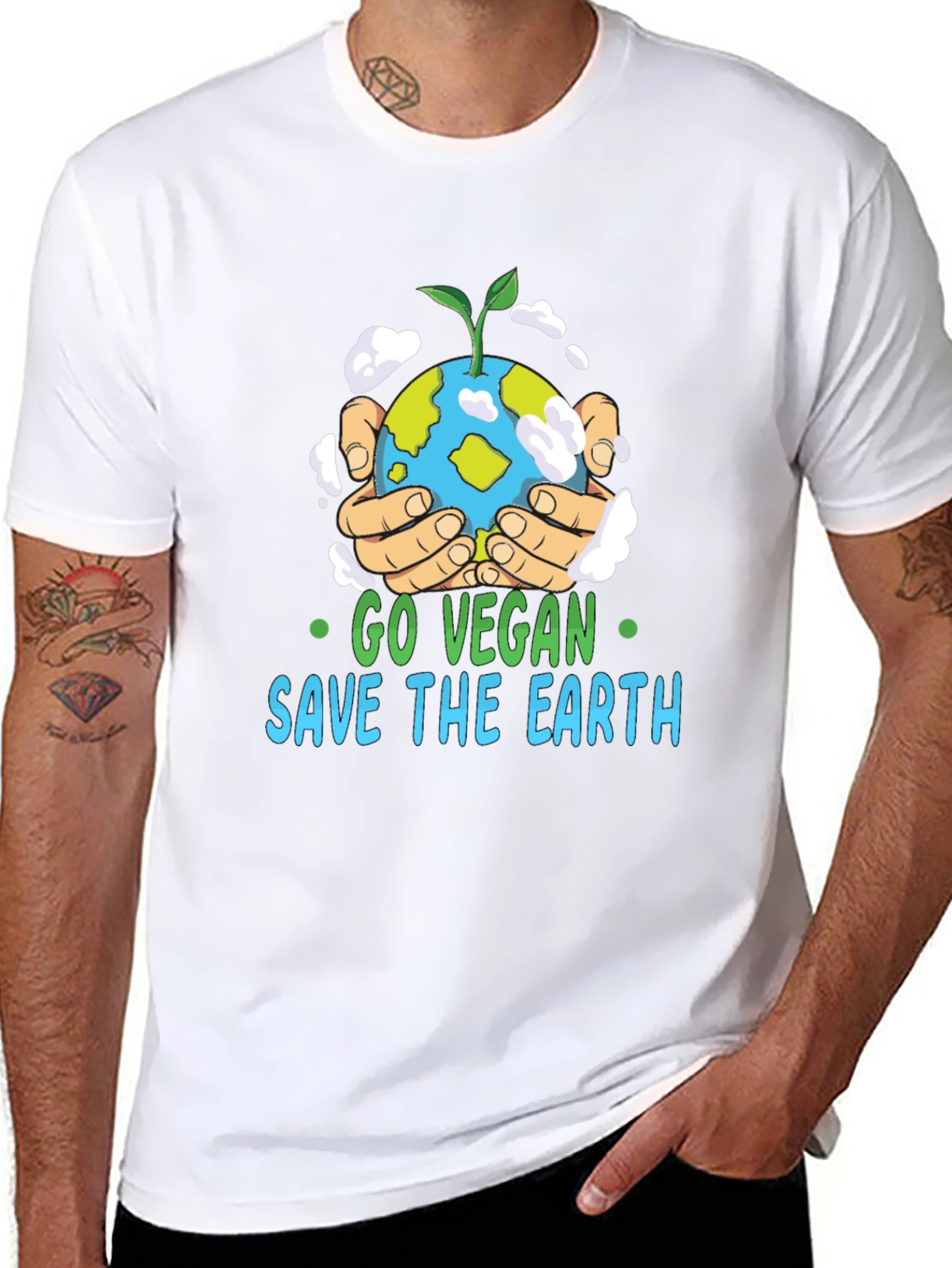 Go Vegan Save the Earth Graphic T-Shirt