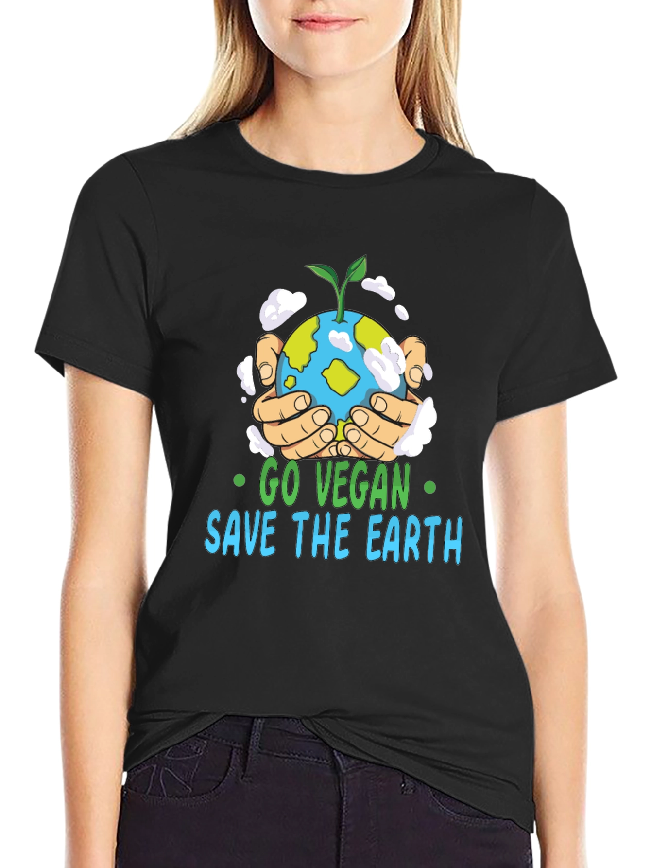 Go Vegan Save the Earth Graphic T-Shirt