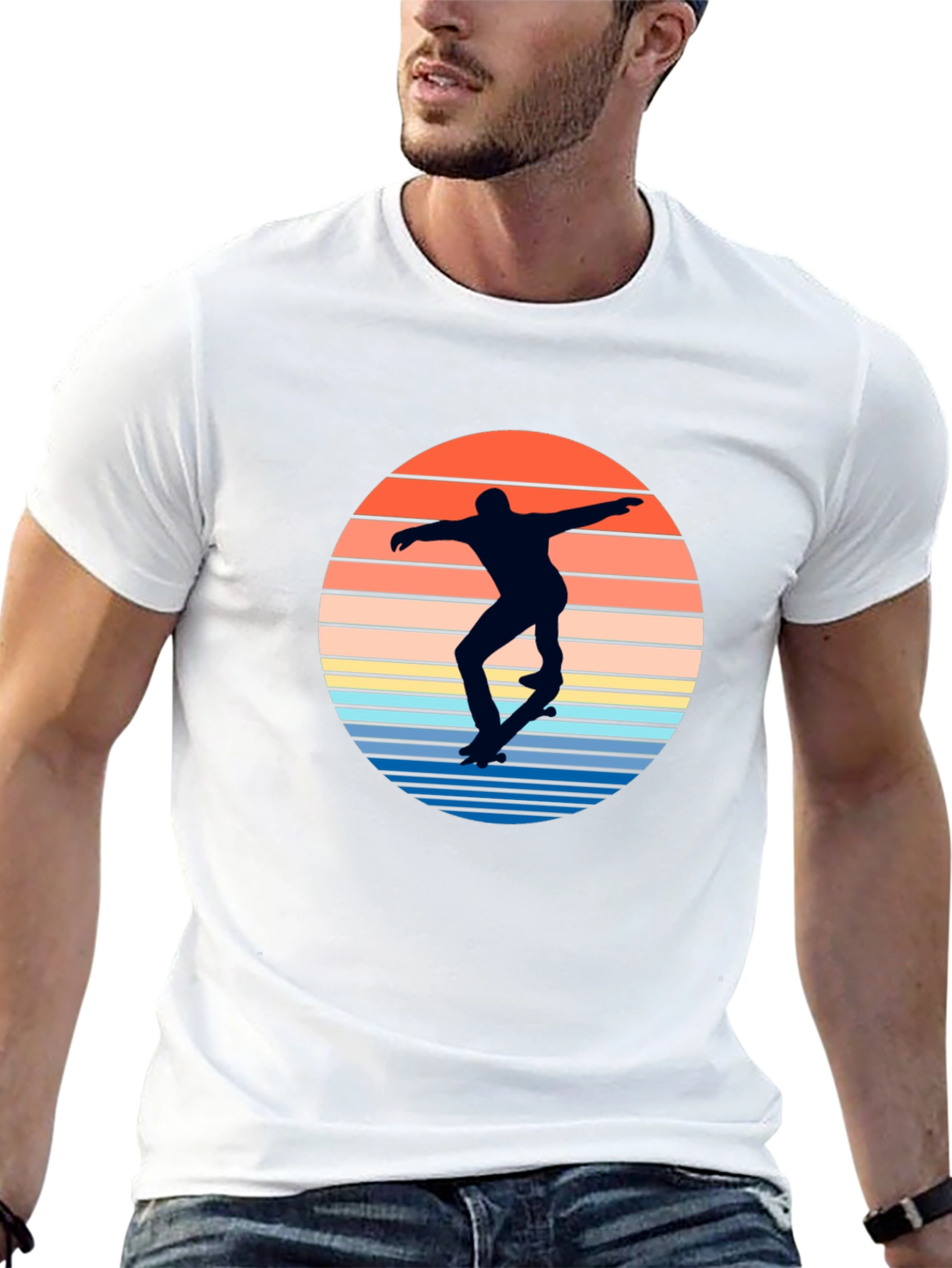 Skateboarder Sunset Graphic T-Shirt