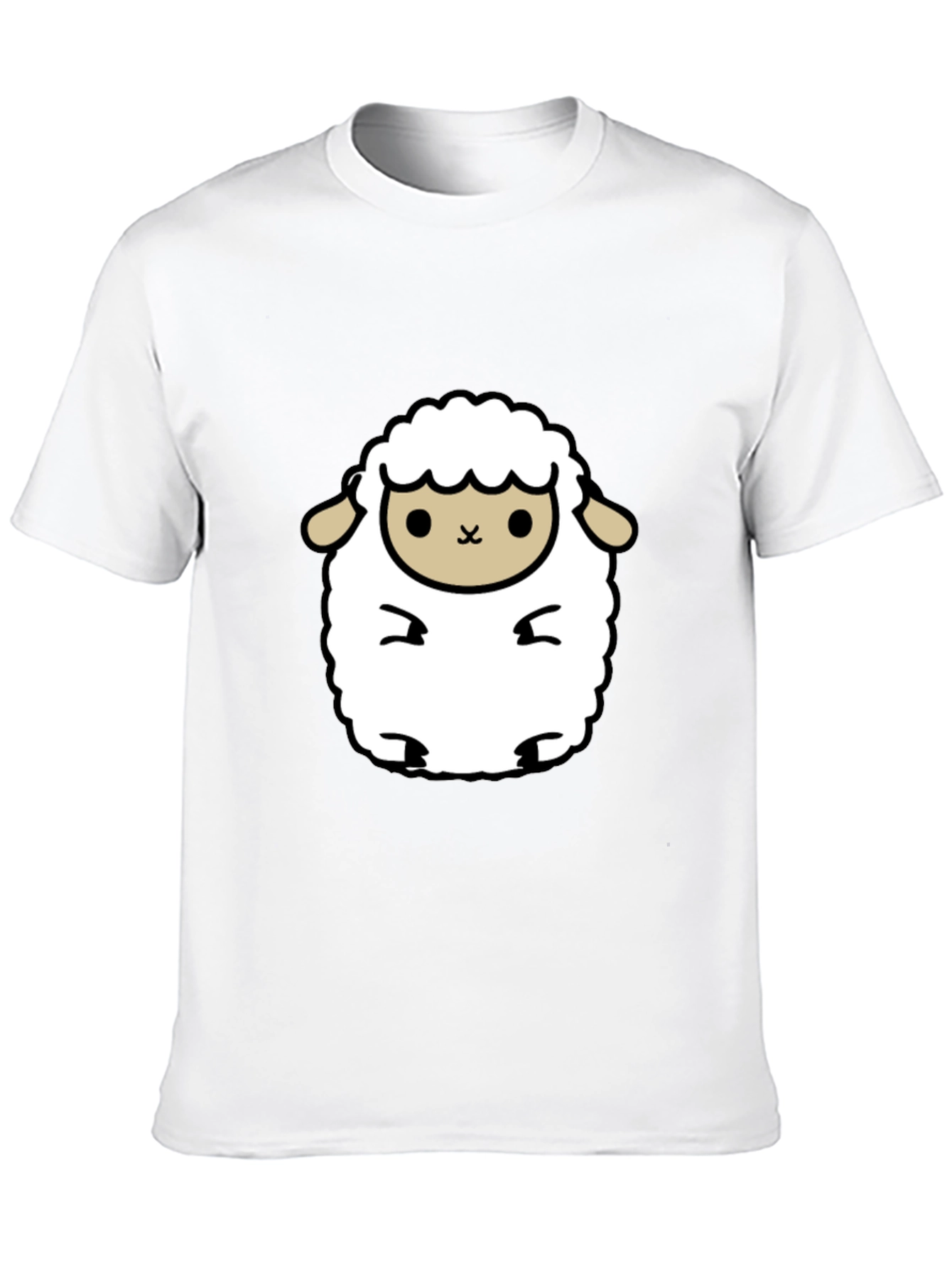 Cute Sheep Graphic Black T-Shirt