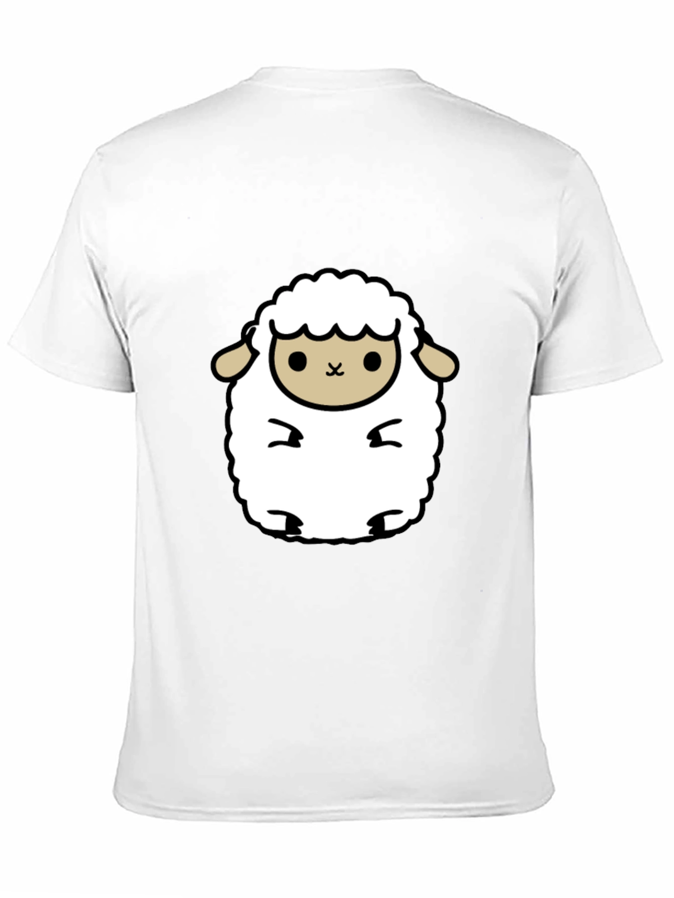 Cute Sheep Graphic Black T-Shirt