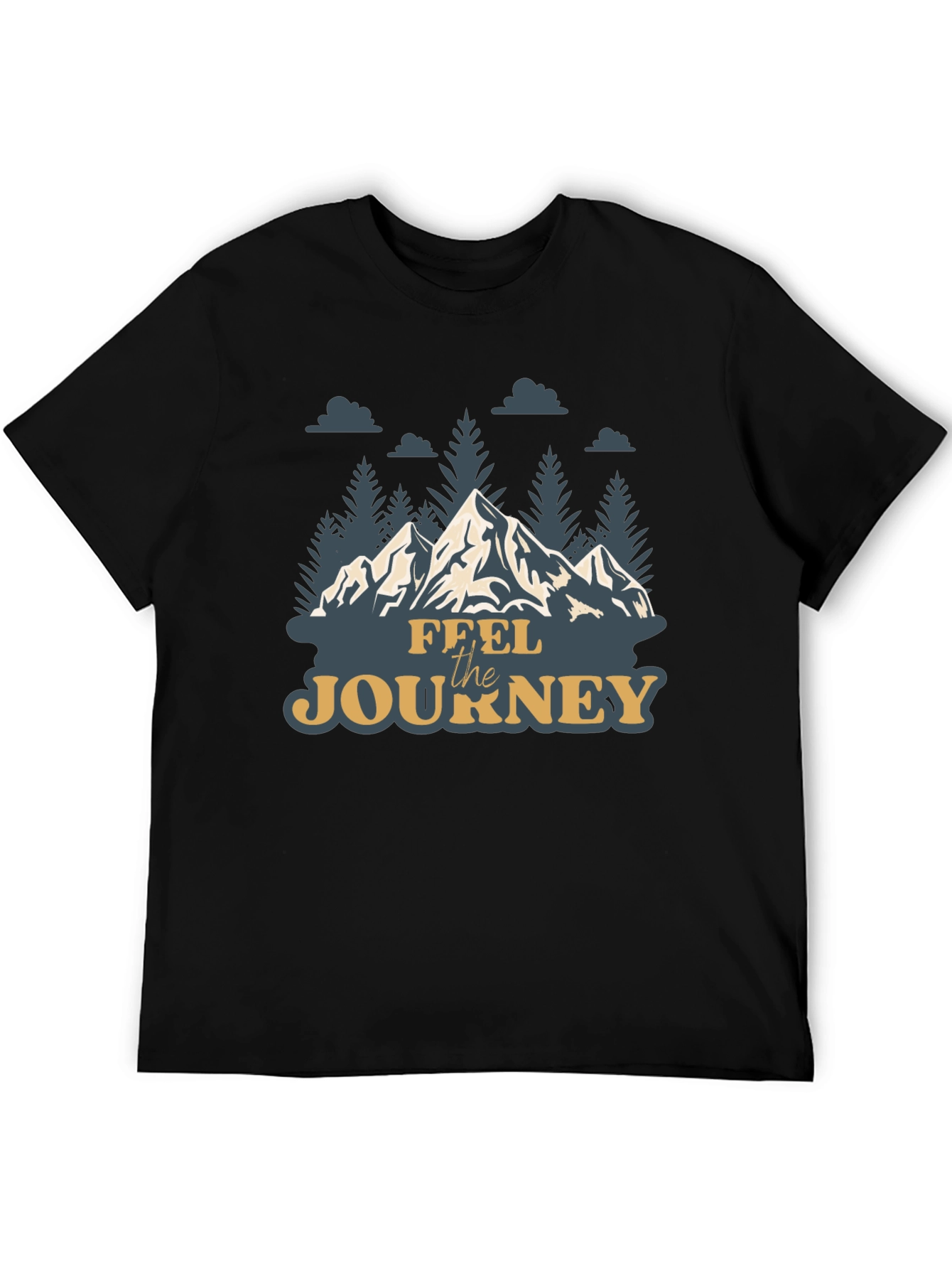 Feel the Journey Mountain Graphic Tee - Black