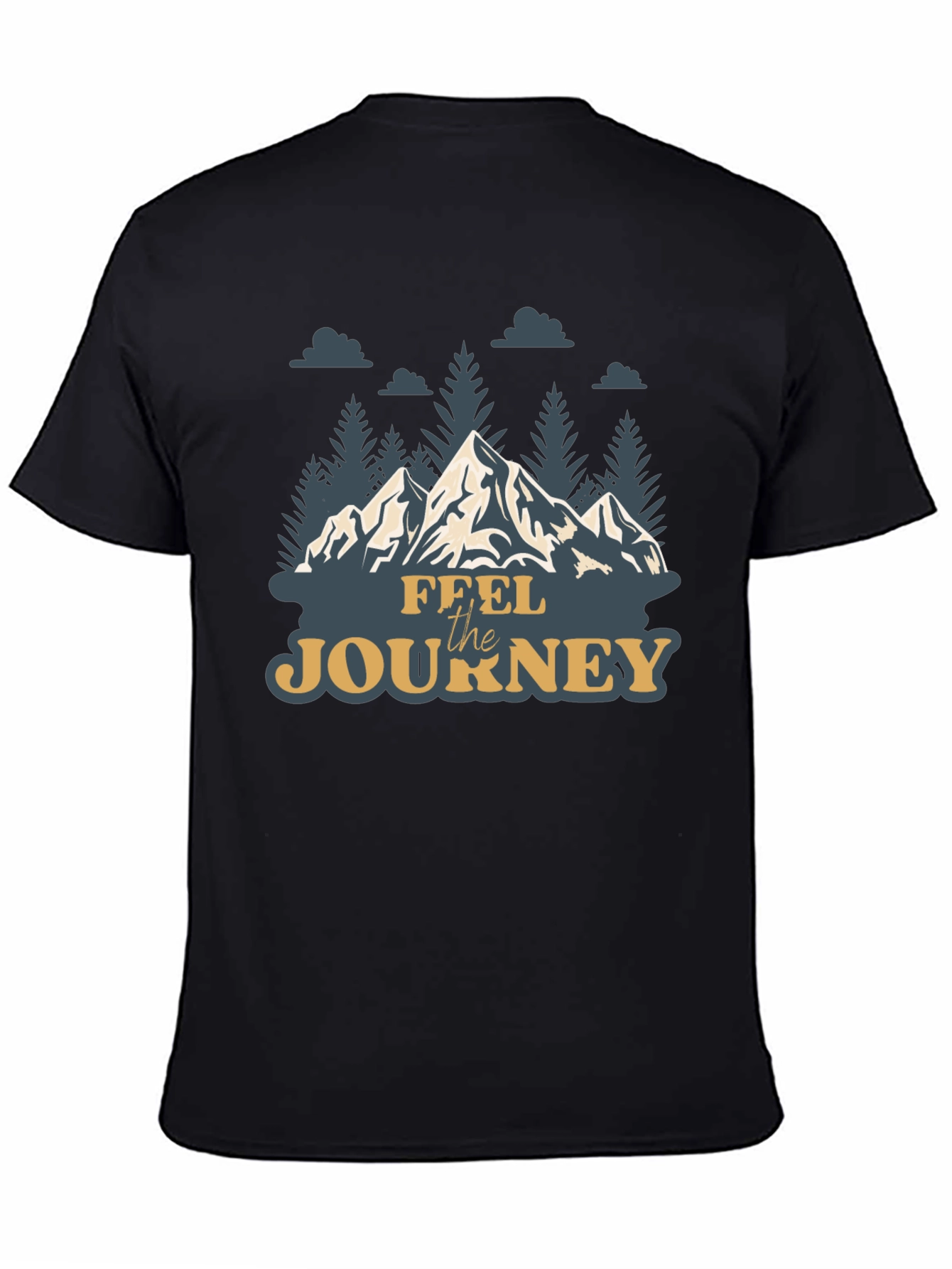 Feel the Journey Mountain Graphic Tee - Black