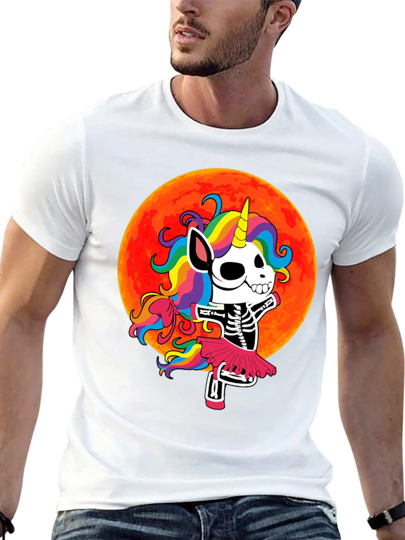 Skeleton Unicorn Halloween T-Shirt