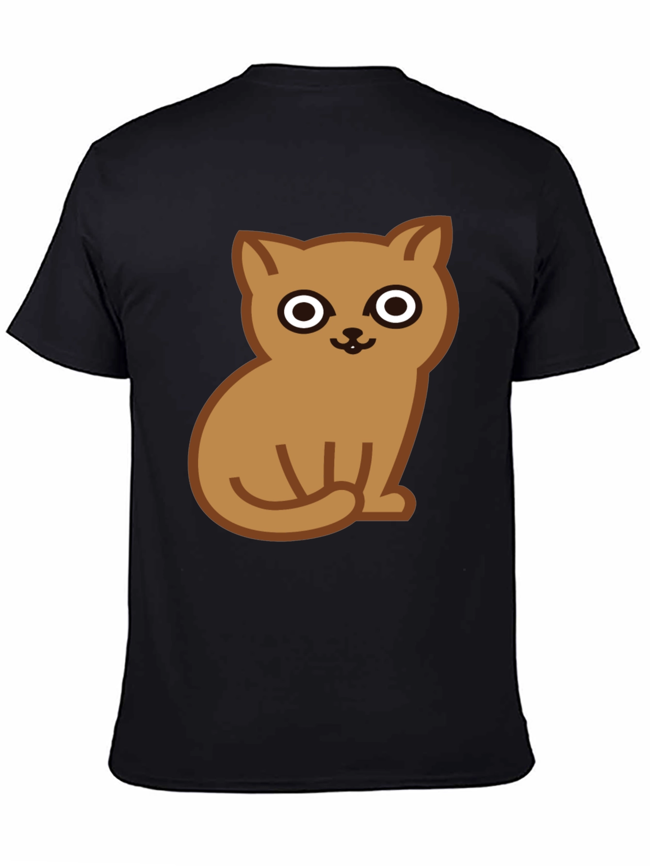 Cute Cat Graphic Tee - Soft Cotton Black T-Shirt