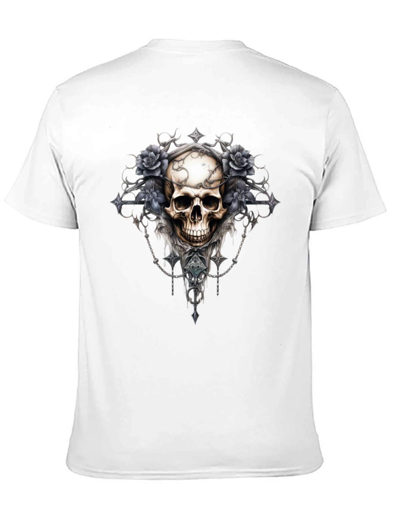 Skull & Roses Graphic Tee - Gothic Style